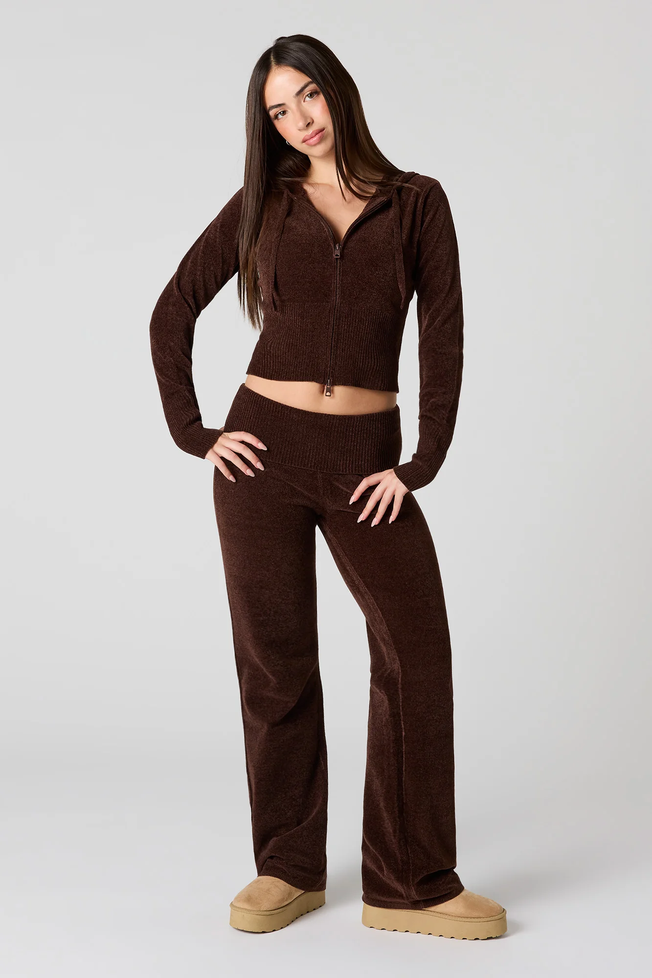 Chenille Knit Foldover Flare Pant - Image 4