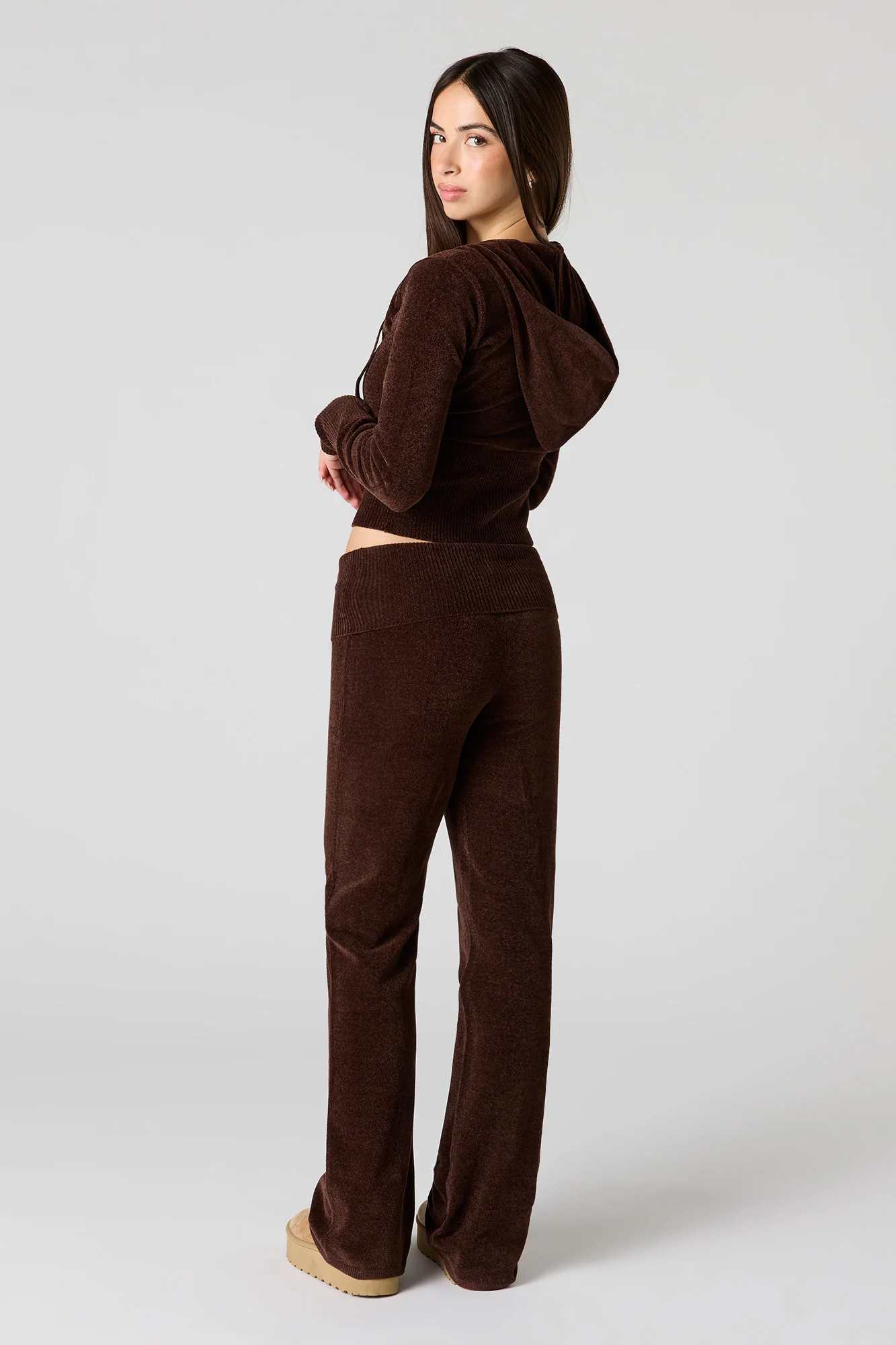 Chenille Knit Foldover Flare Pant - Image 6