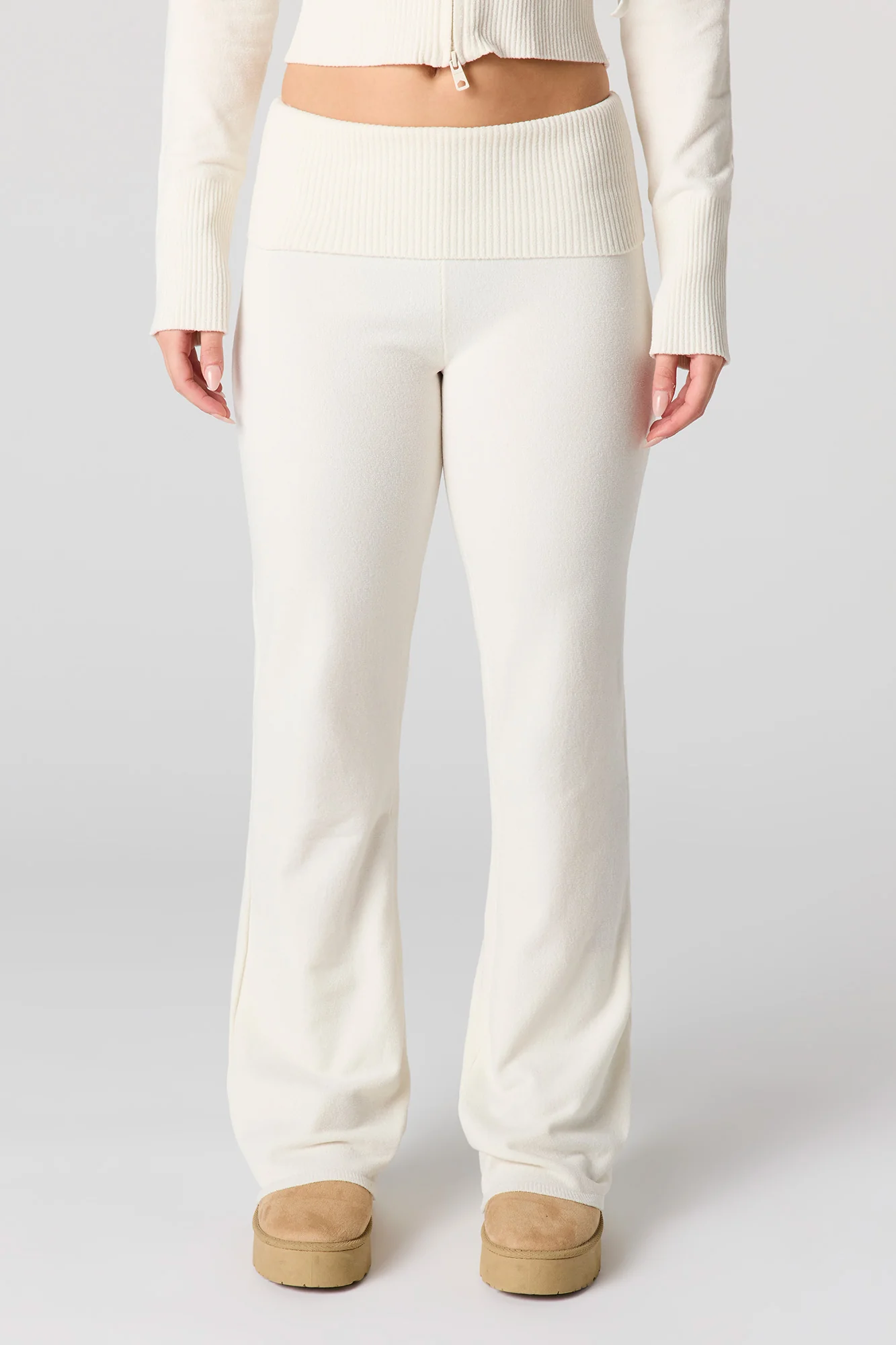 Chenille Knit Foldover Flare Pant - Image 8