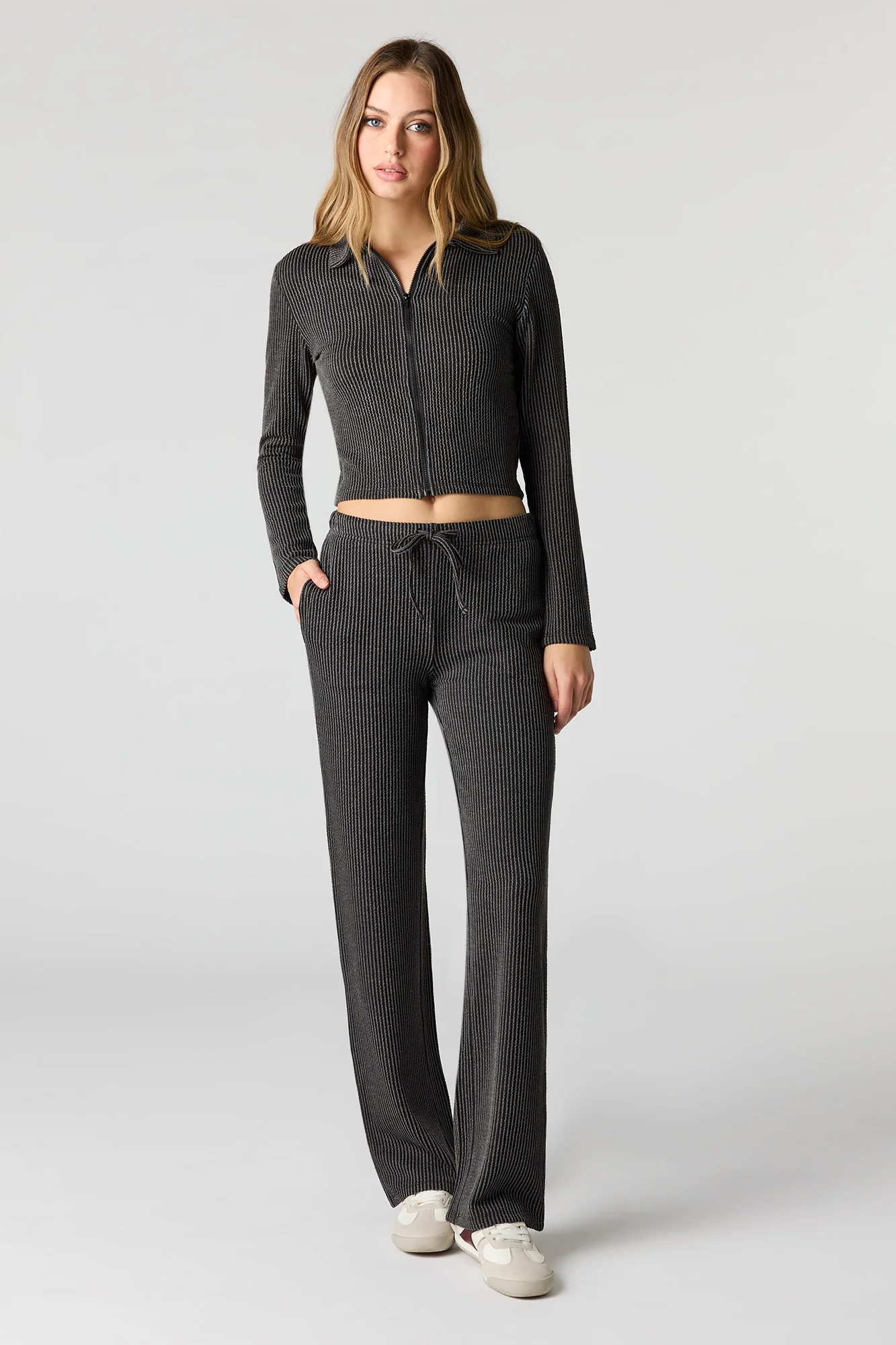 Ribbed Knit Wide Leg Pant - Image 4