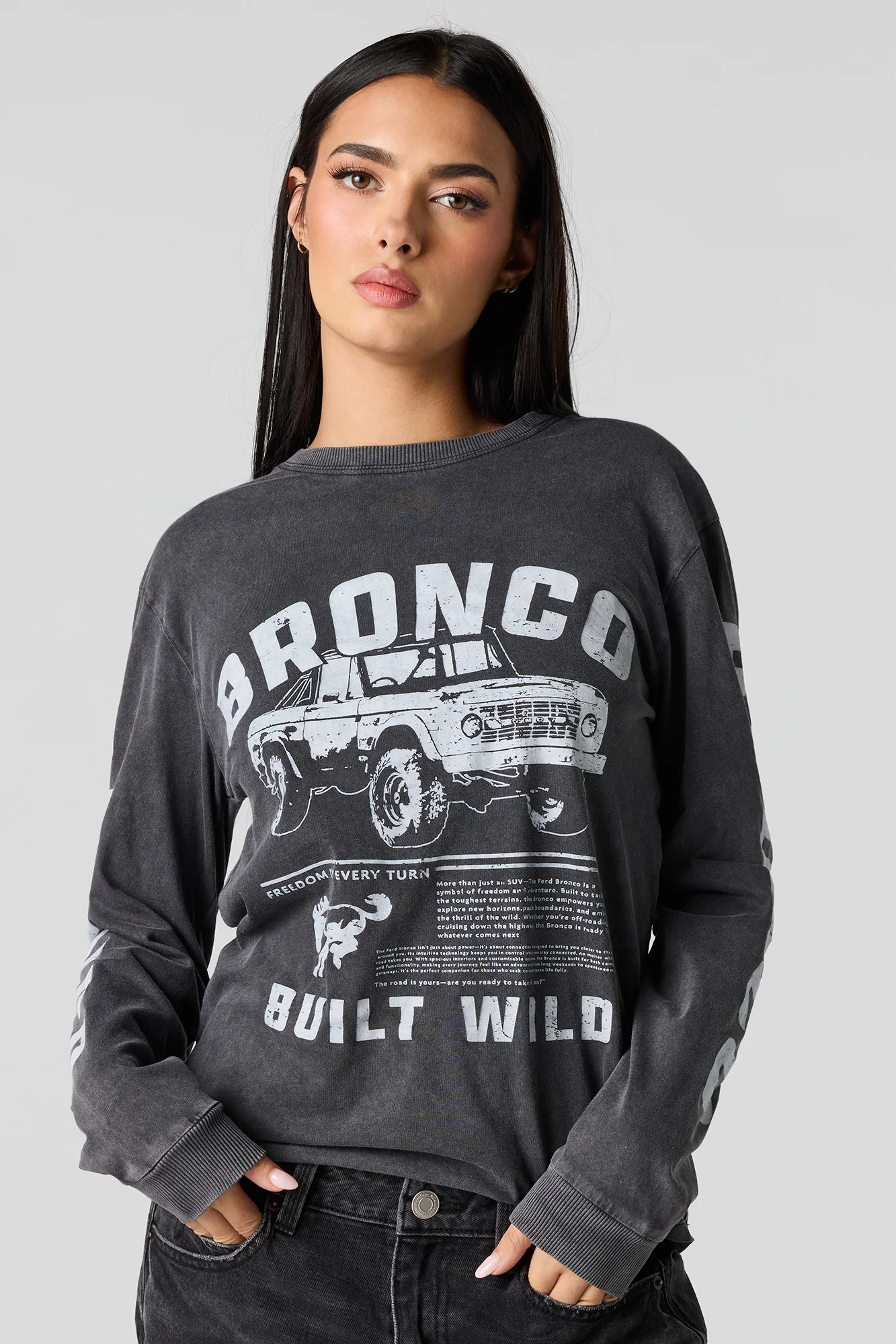 Ford Bronco Washed Long Sleeve Fleece Top