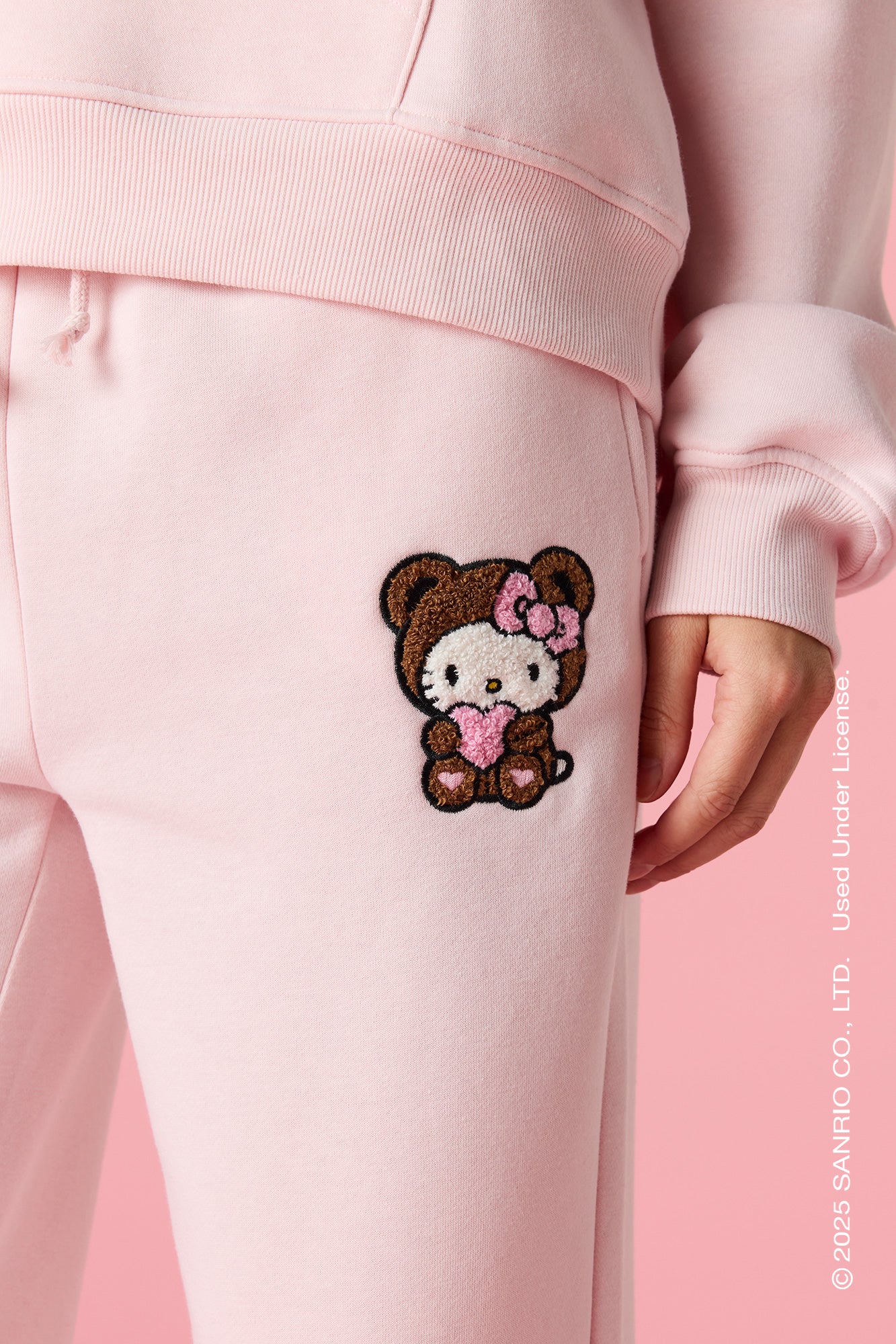 Hello Kitty® Chenille Embroidered Fleece Wide Leg Sweatpant - Image 4