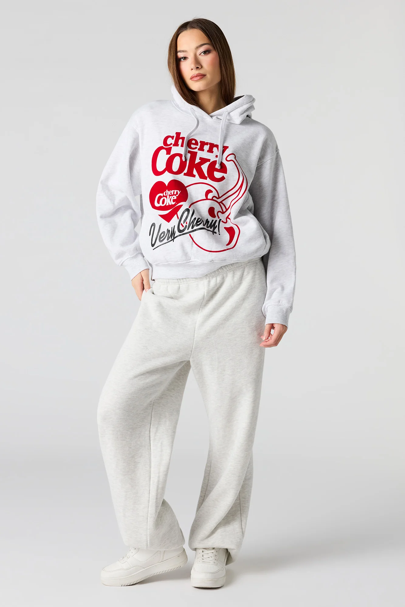 Cherry Coke Flock Print Hoodie - Image 3