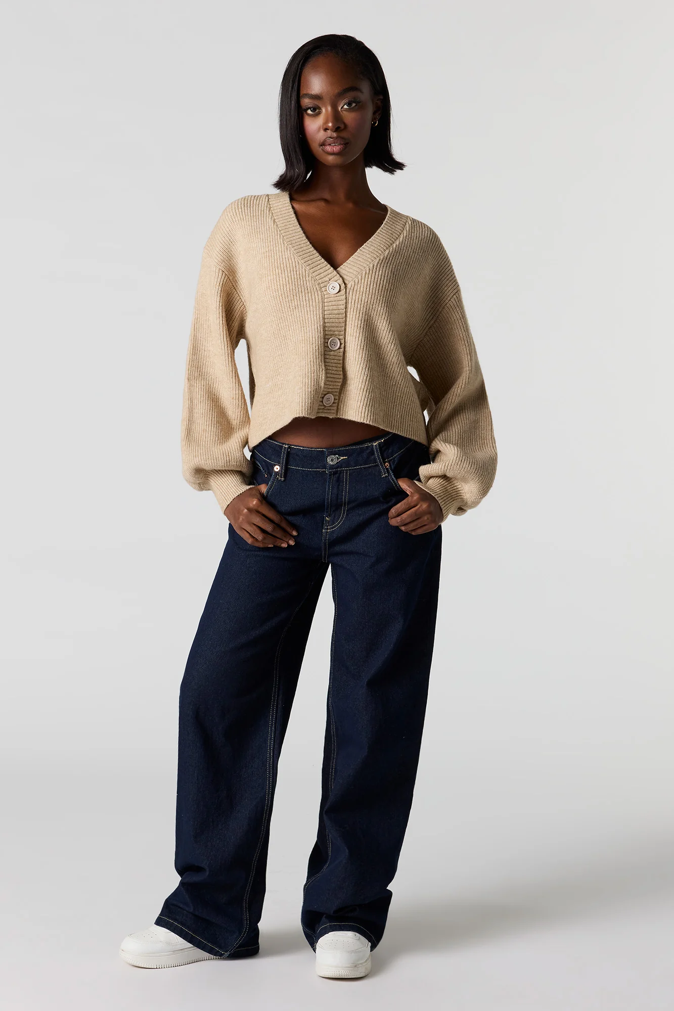 Mossy Knit Button-Up Cardigan - Image 4