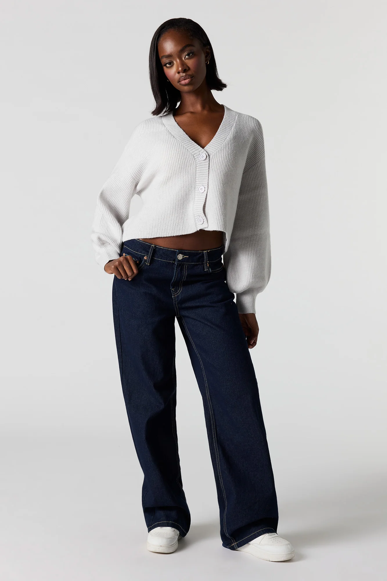 Mossy Knit Button-Up Cardigan - Image 8