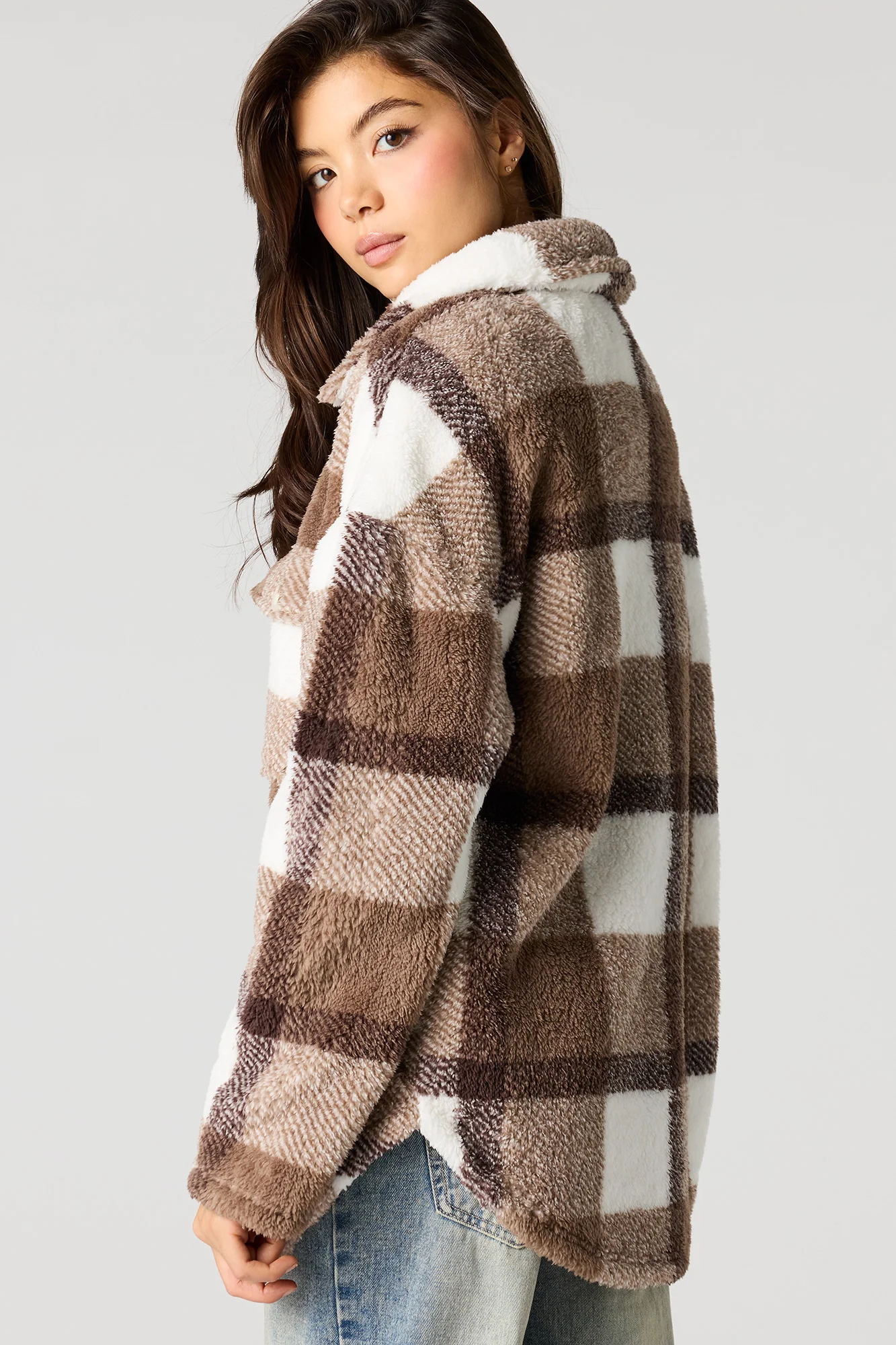 Sherpa Plaid Shacket - Image 5