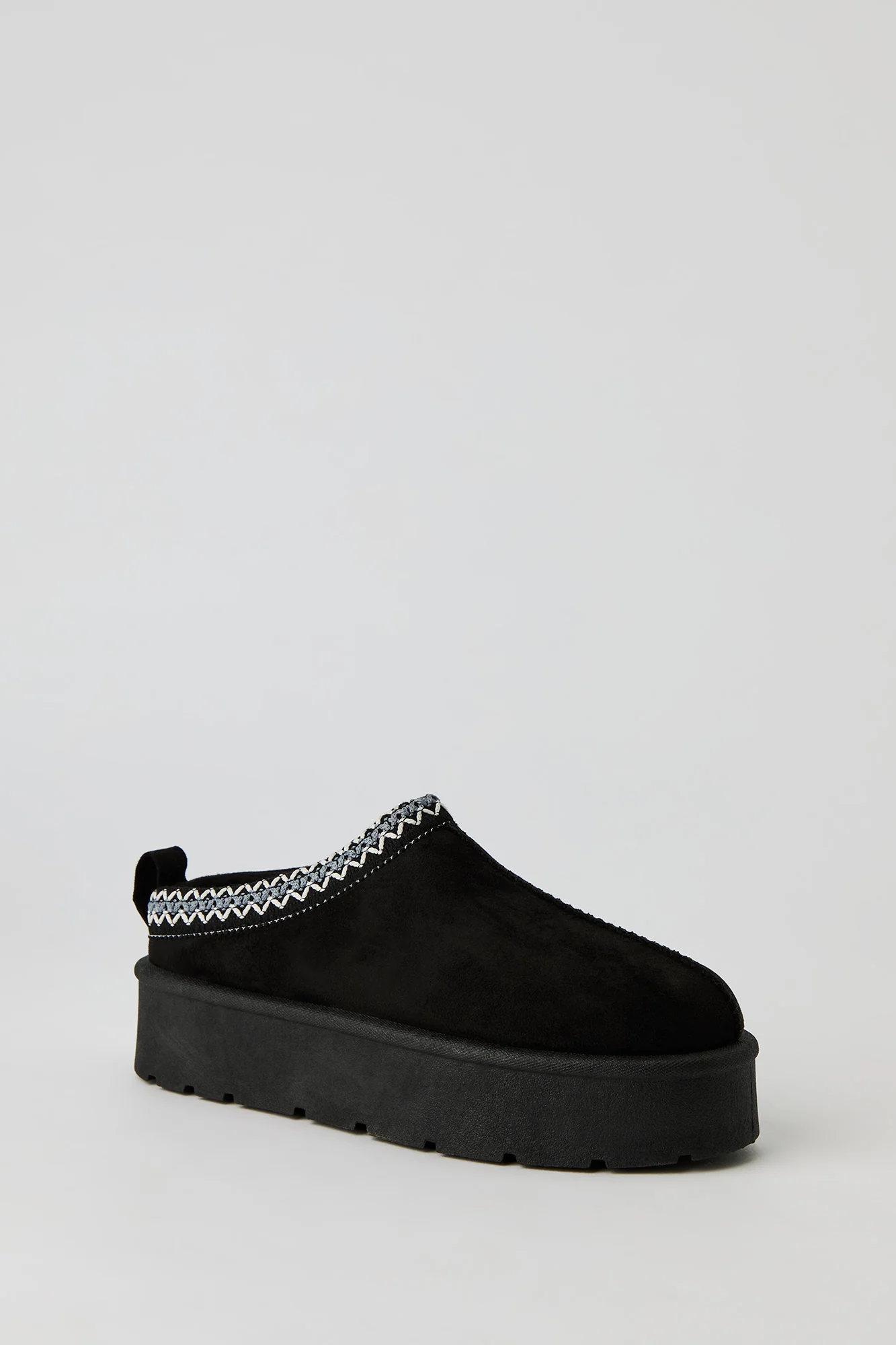 Faux Suede Embroidered Platform Booties - Image 3