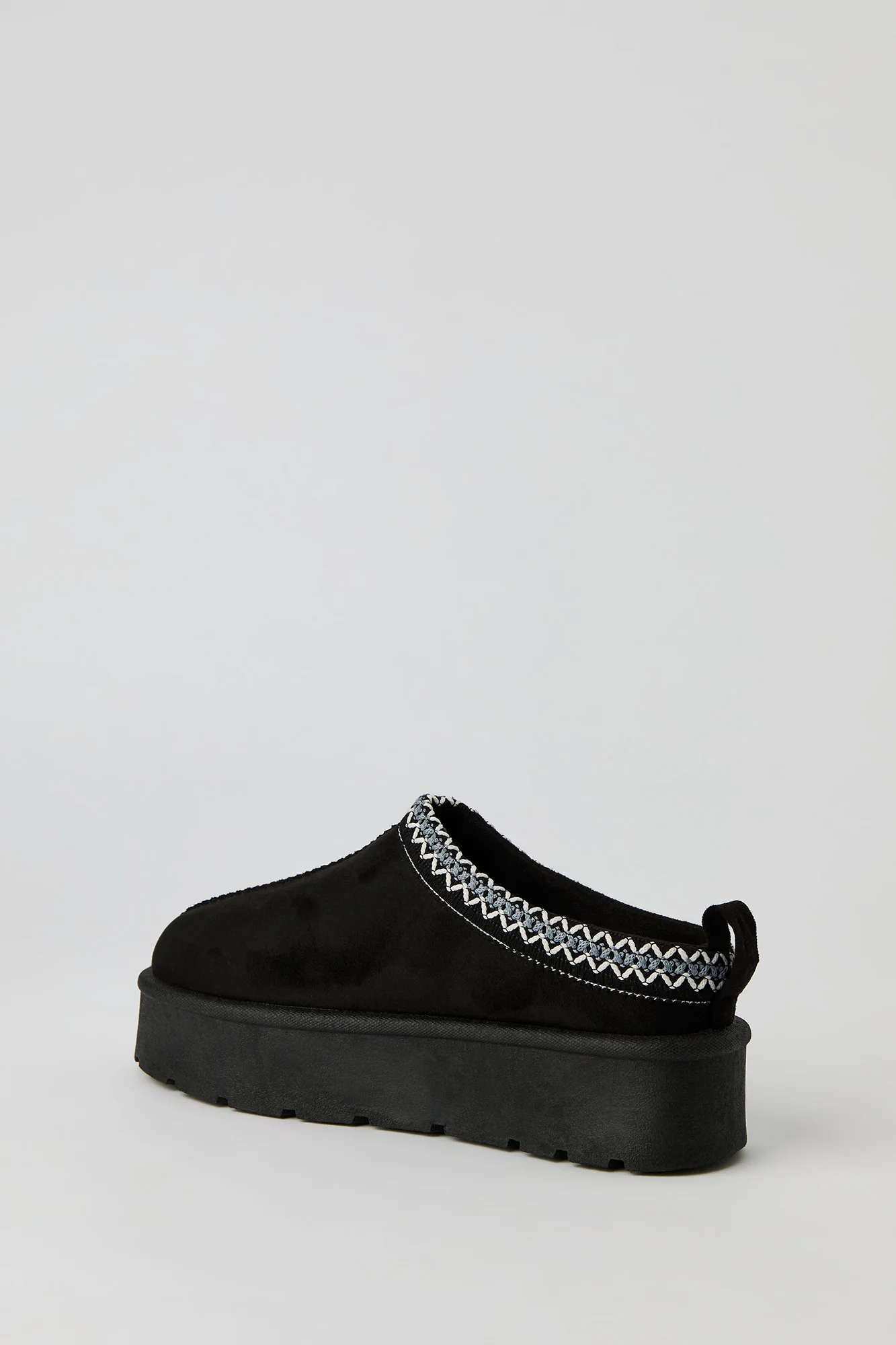 Faux Suede Embroidered Platform Booties - Image 4