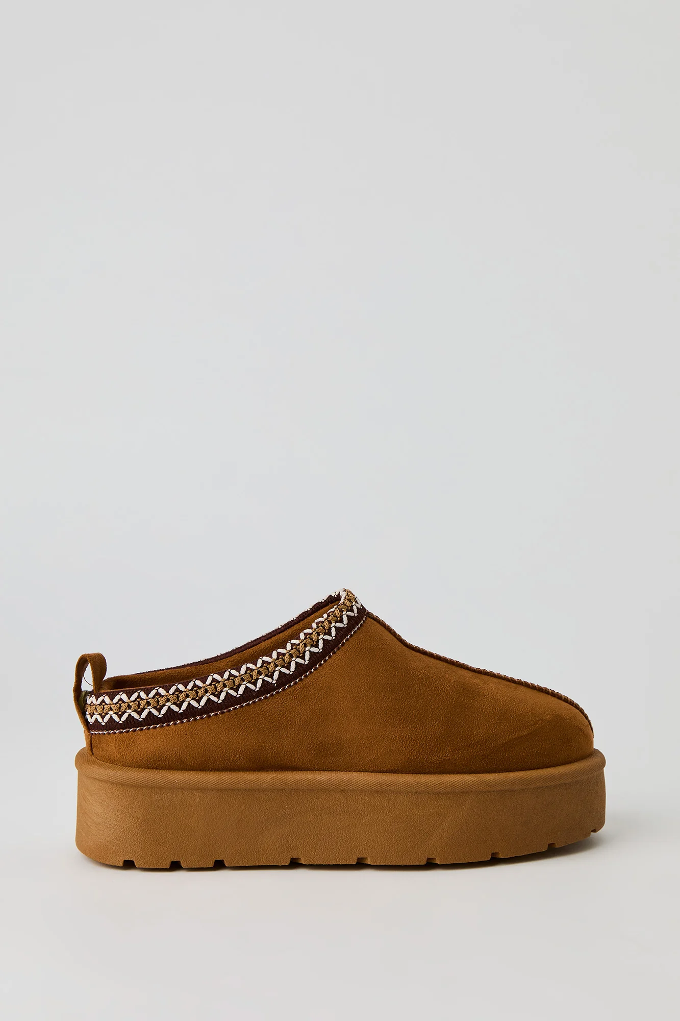Faux Suede Embroidered Platform Booties - Image 8