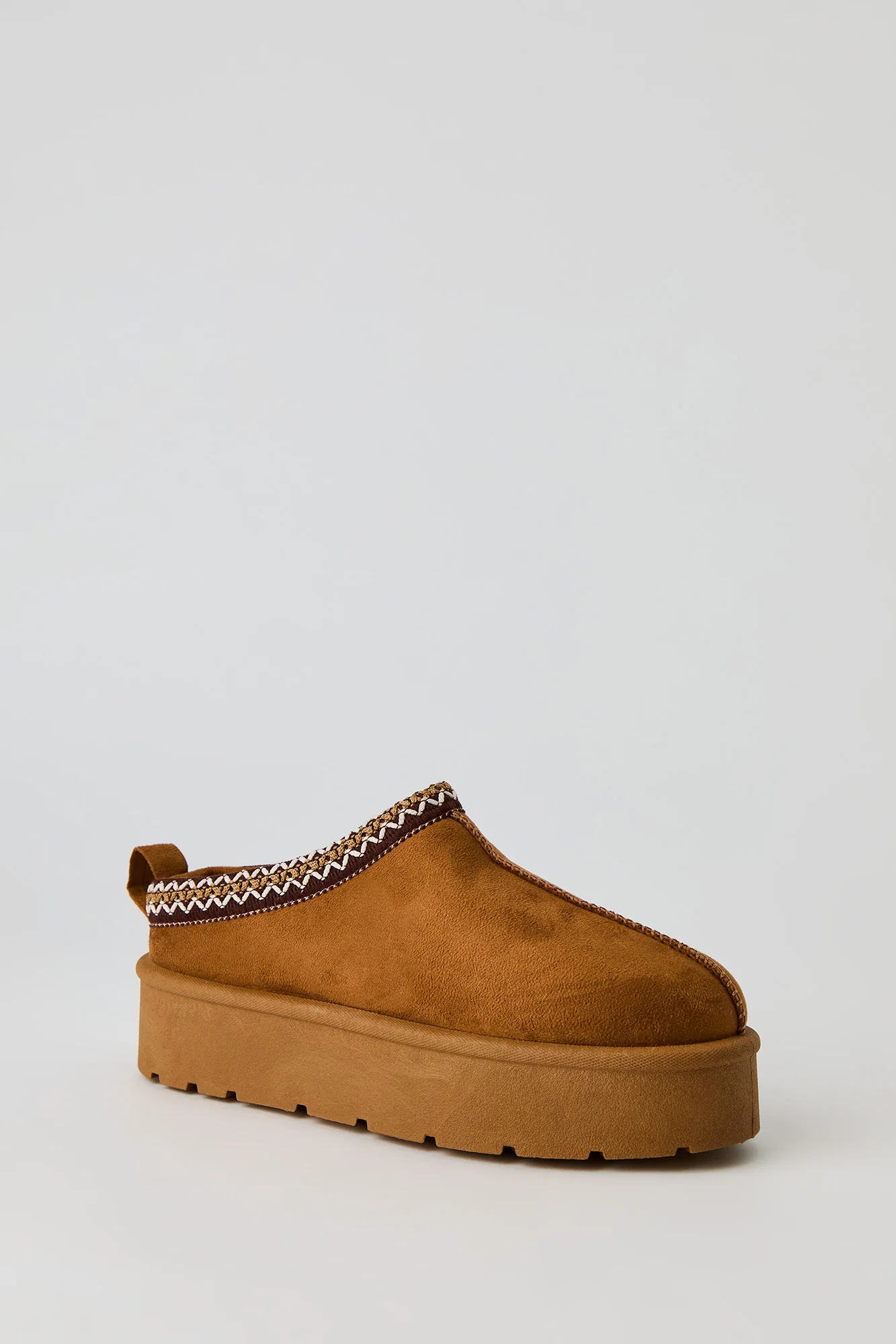 Faux Suede Embroidered Platform Booties - Image 9
