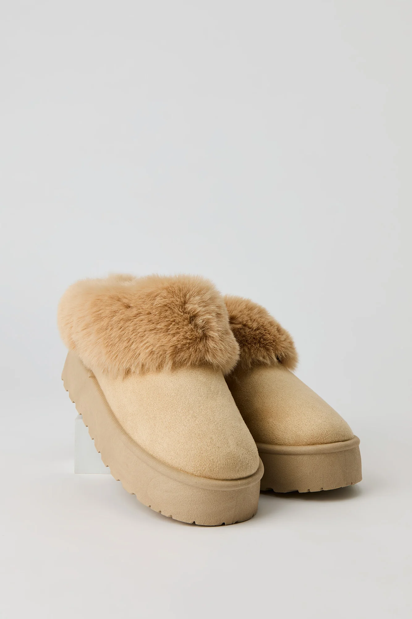 Faux Fur Collared Platform Booties - Image 9