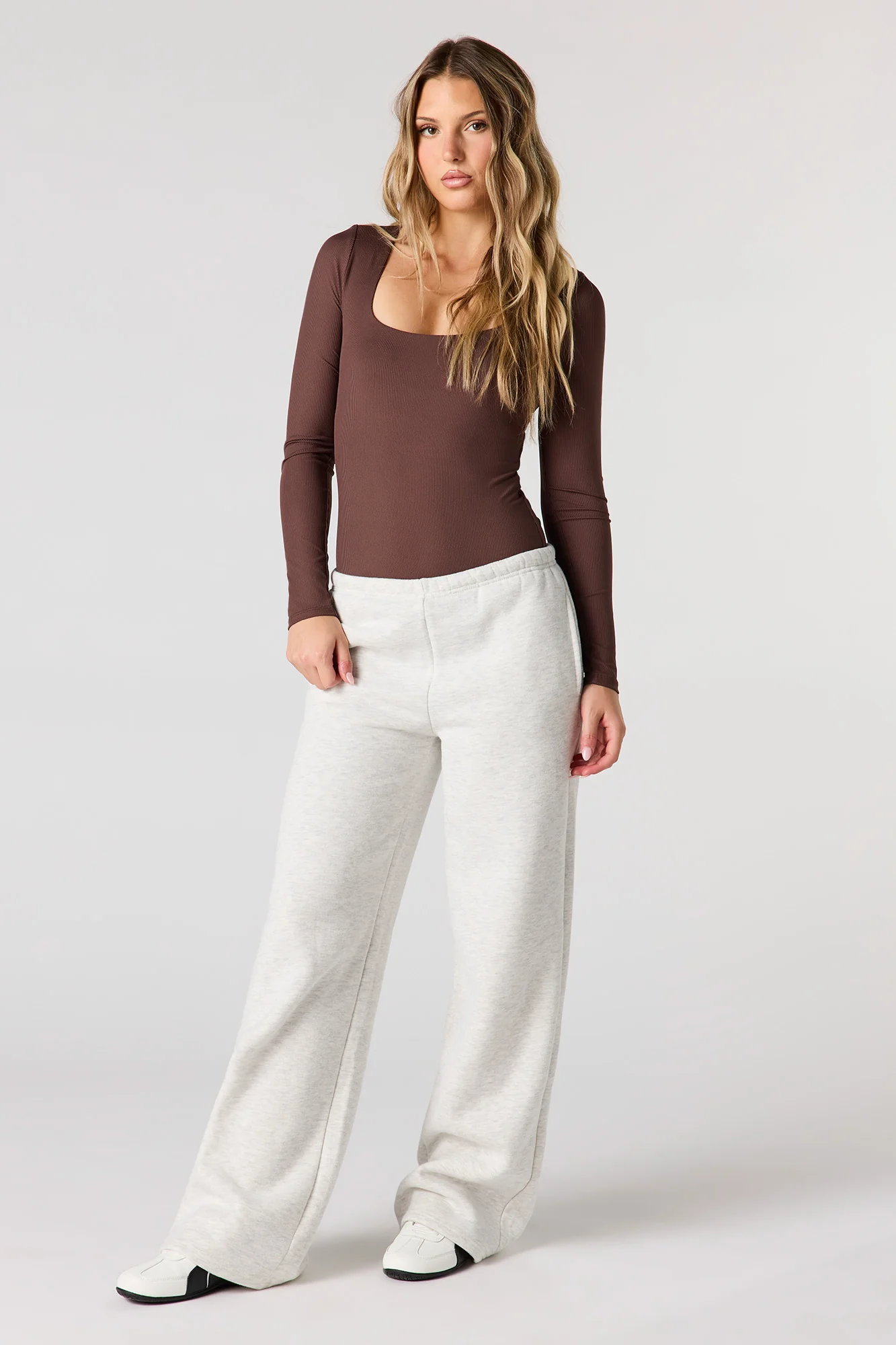 Contour Ribbed Square Neck Long Sleeve Bodysuit - Image 20