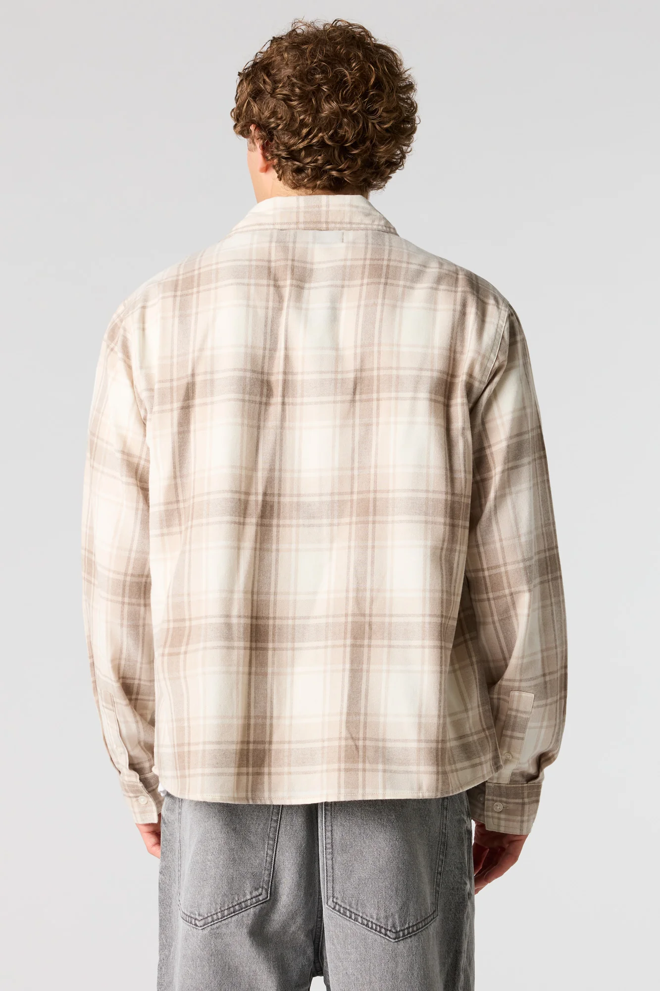 Boxy Flannel Button-Up Top - Image 6