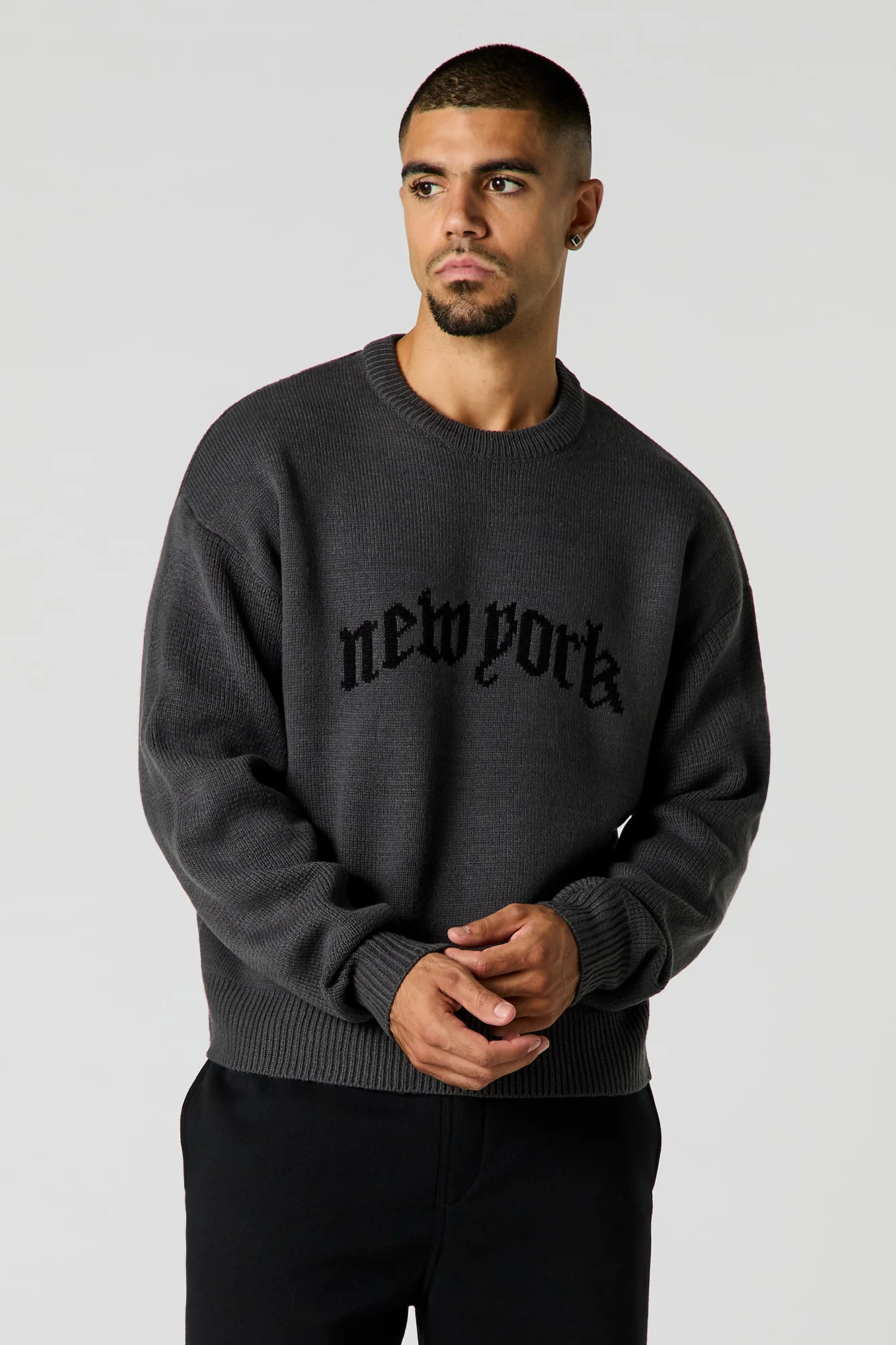 City Jacquard Knit Boxy Sweater