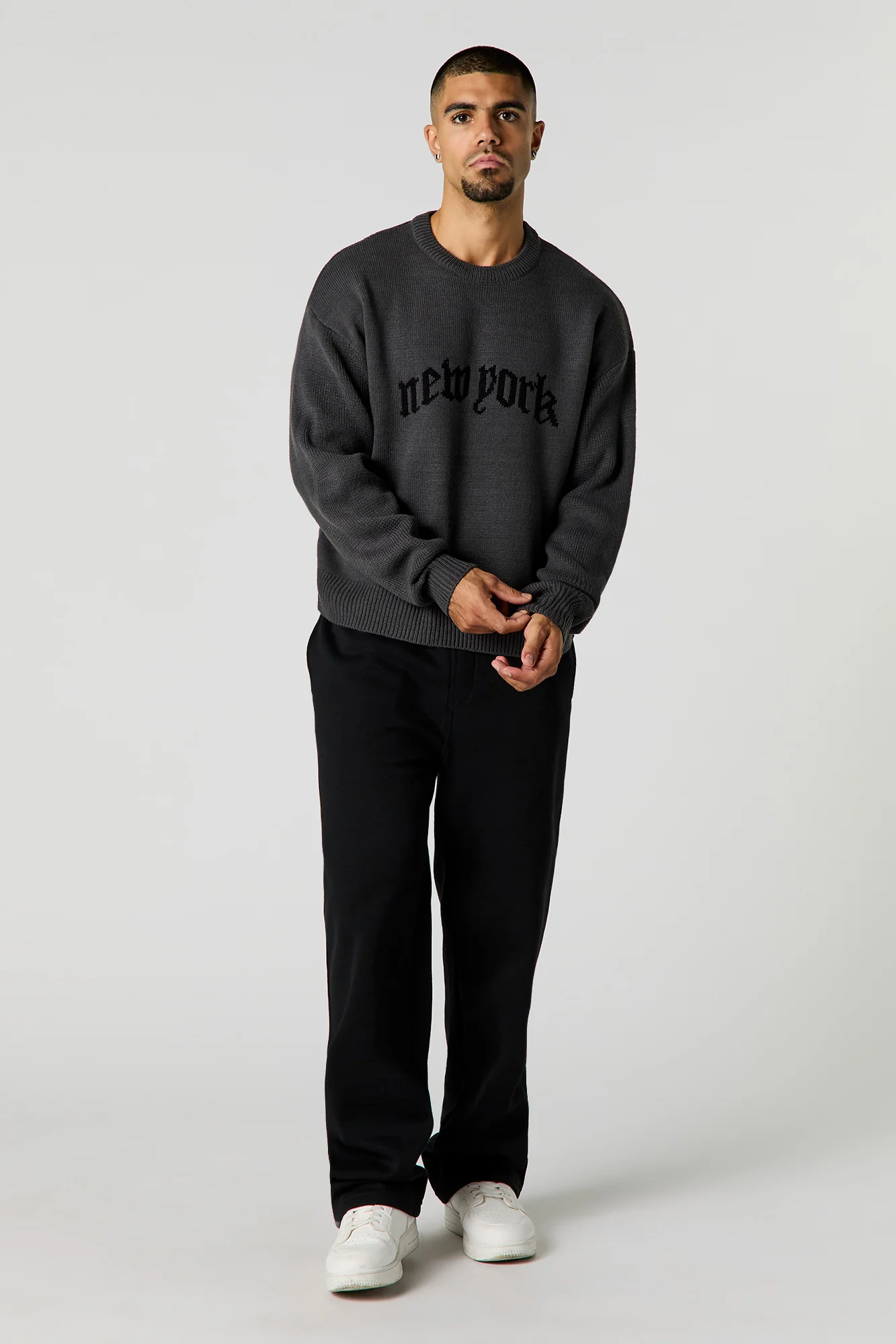 City Jacquard Knit Boxy Sweater - Image 3
