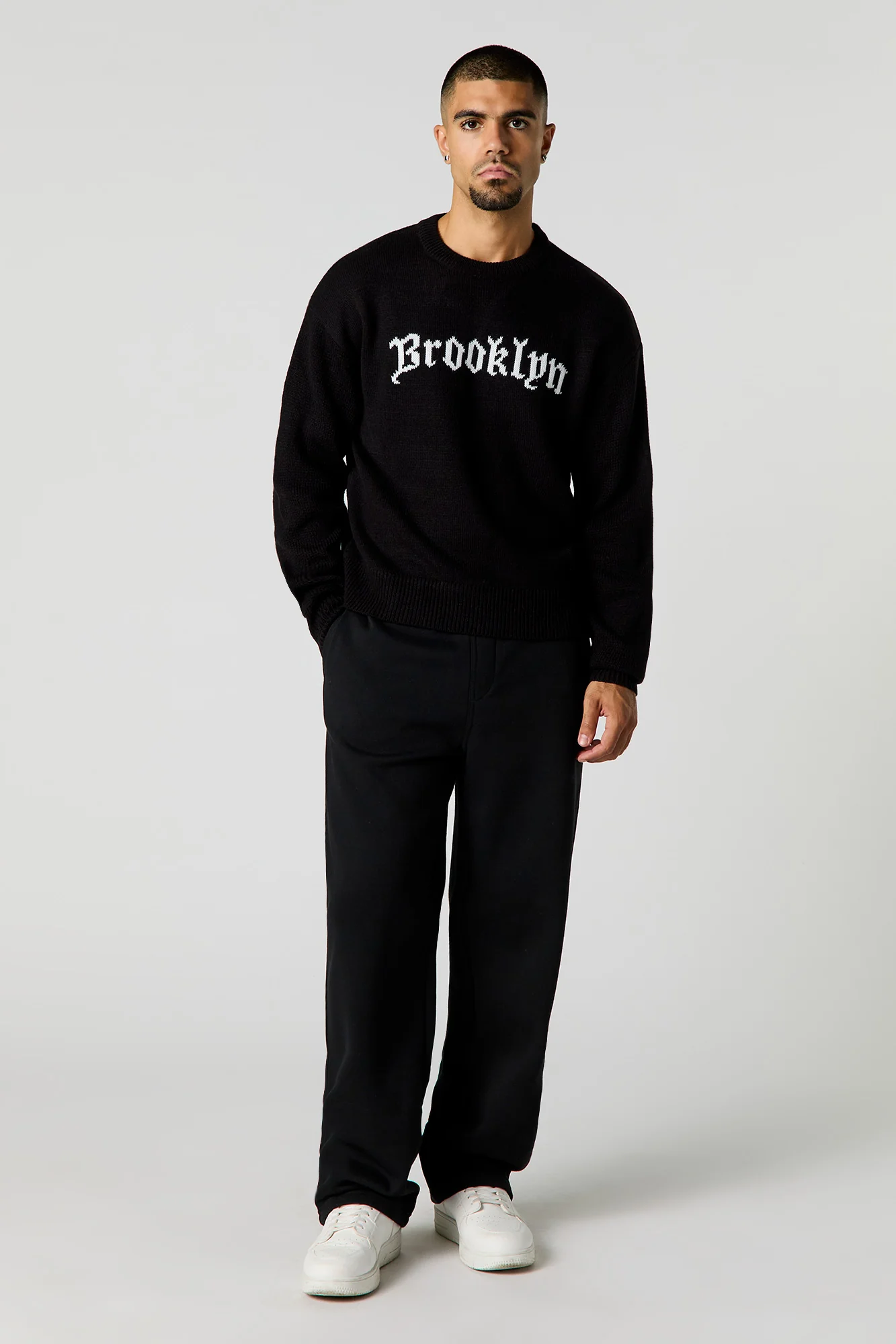 City Jacquard Knit Boxy Sweater - Image 6