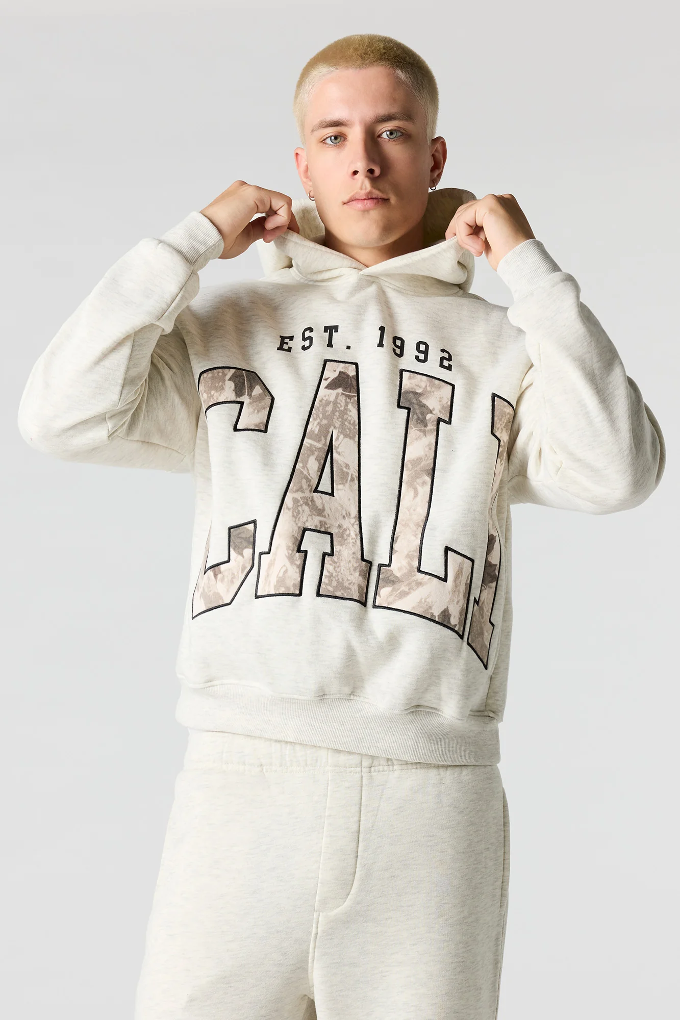 Cali Chenille Embroidered Boxy Fleece Hoodie
