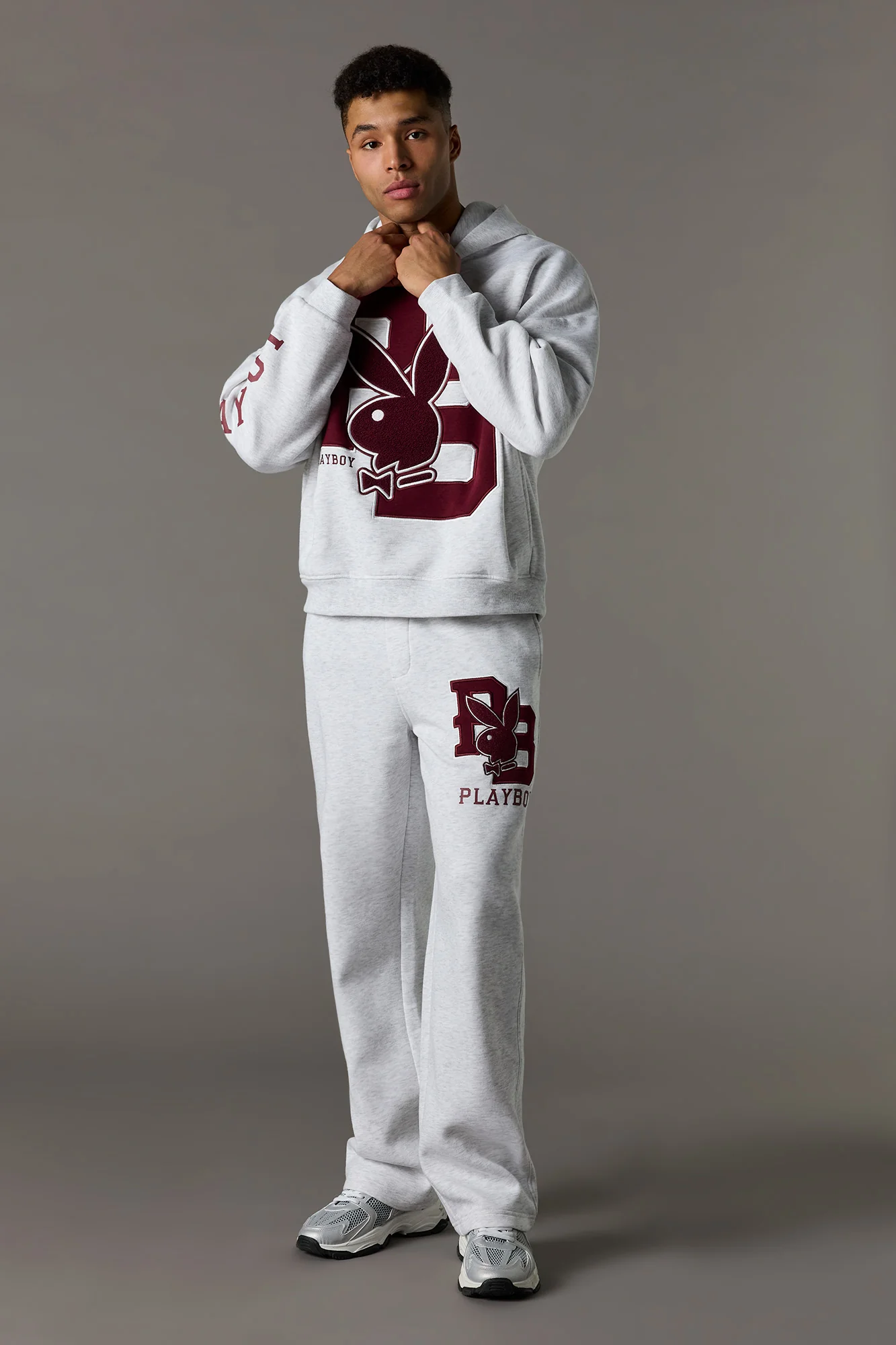 Chenille Embroidered Playboy Fleece Boxy Hoodie - Image 7