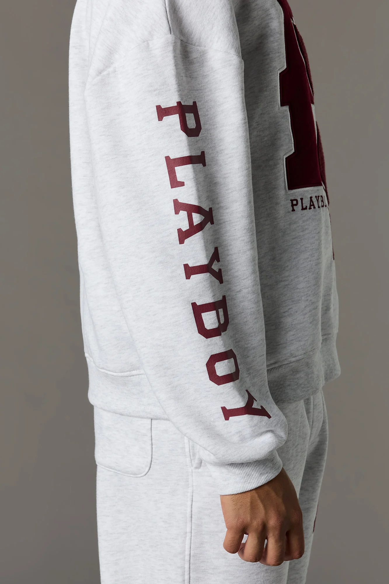 Chenille Embroidered Playboy Fleece Boxy Hoodie - Image 8