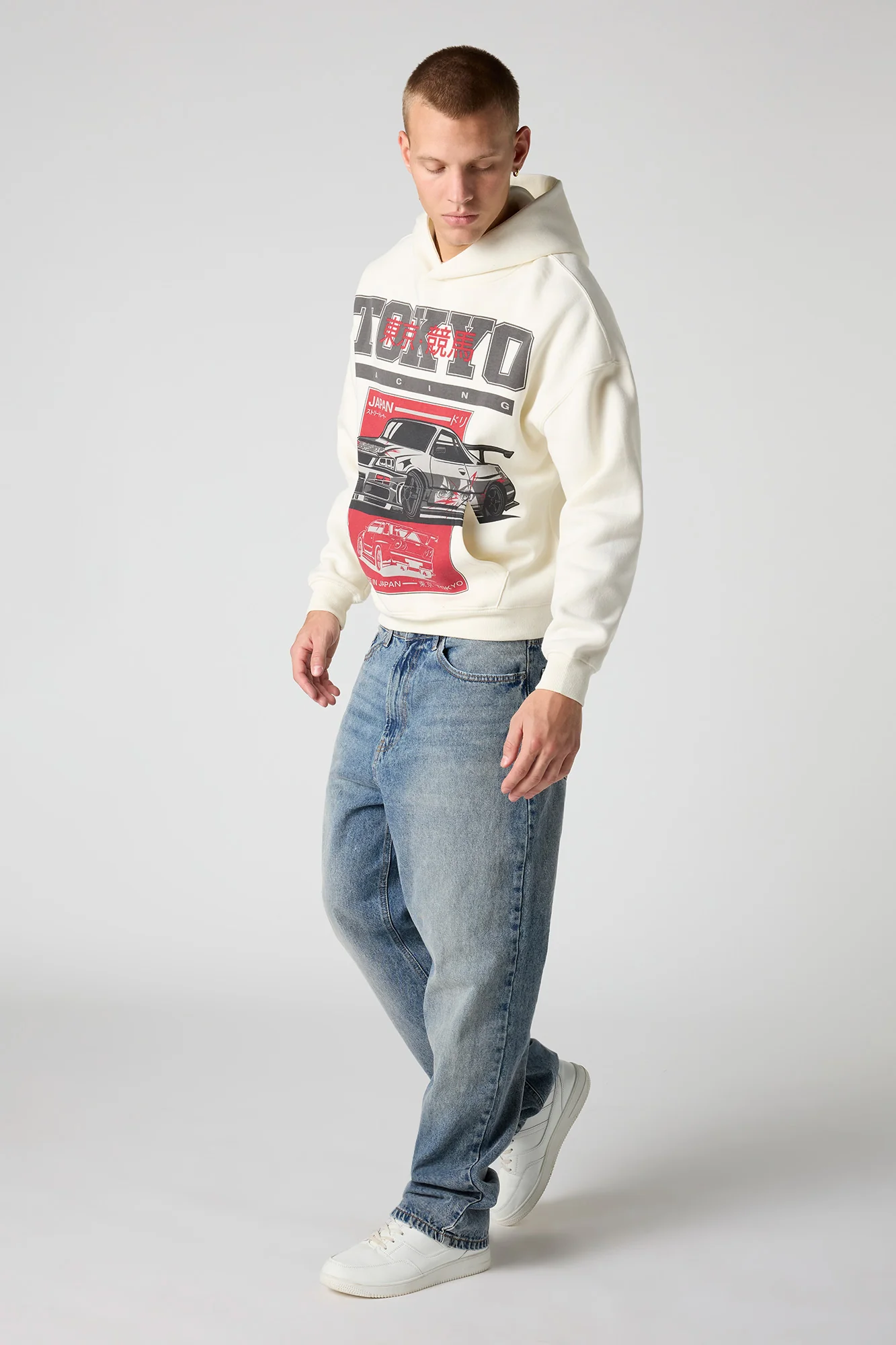 Graphic Boxy Fleece Hoodie - Image 11
