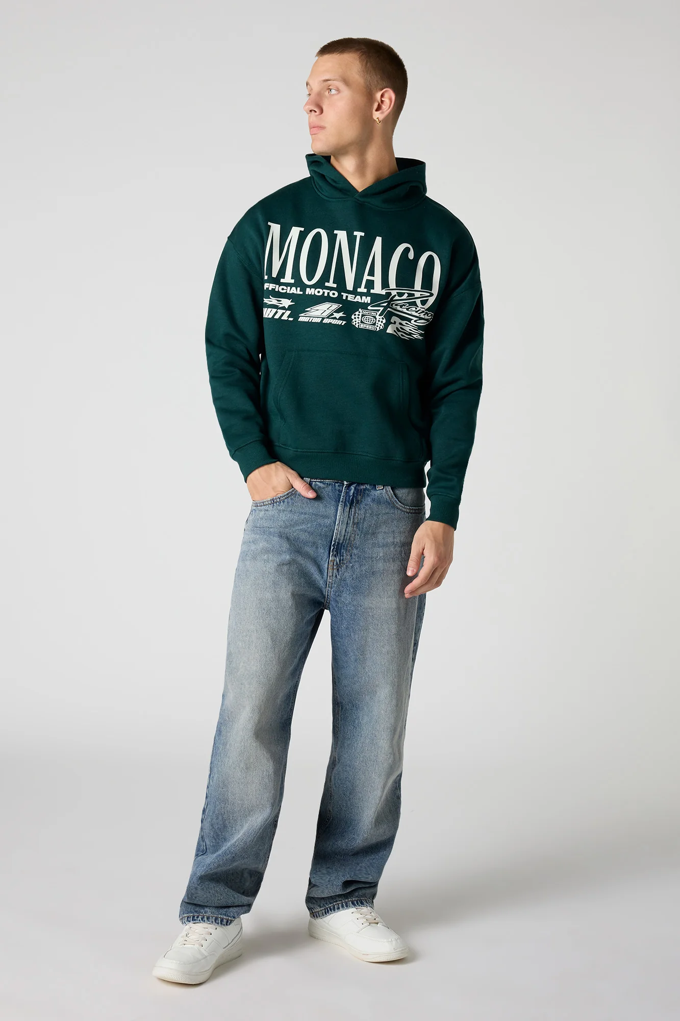 Graphic Boxy Fleece Hoodie - Image 4