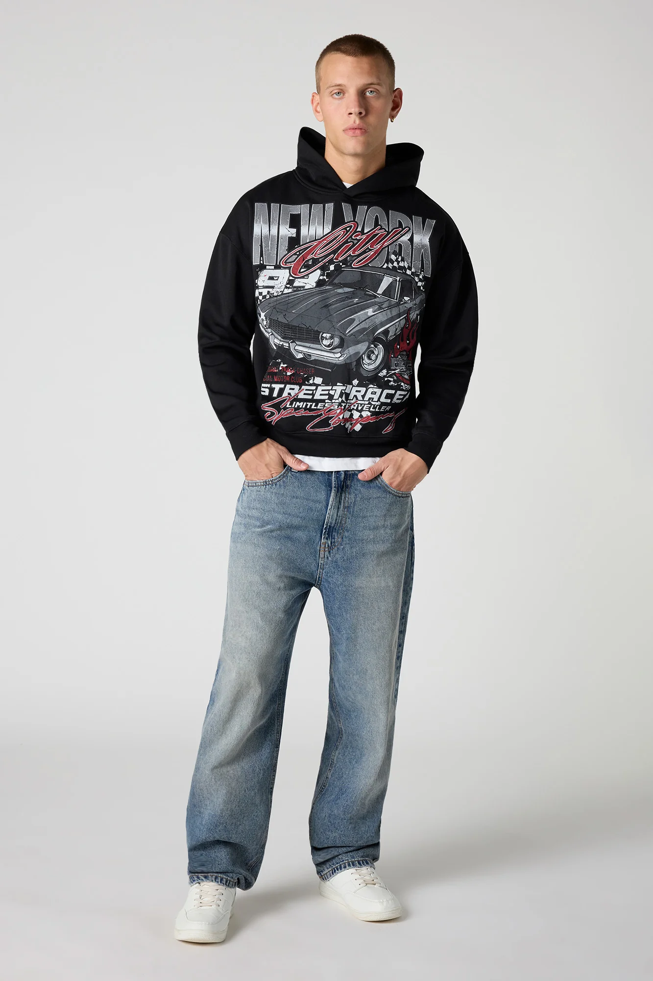 Graphic Boxy Fleece Hoodie - Image 7