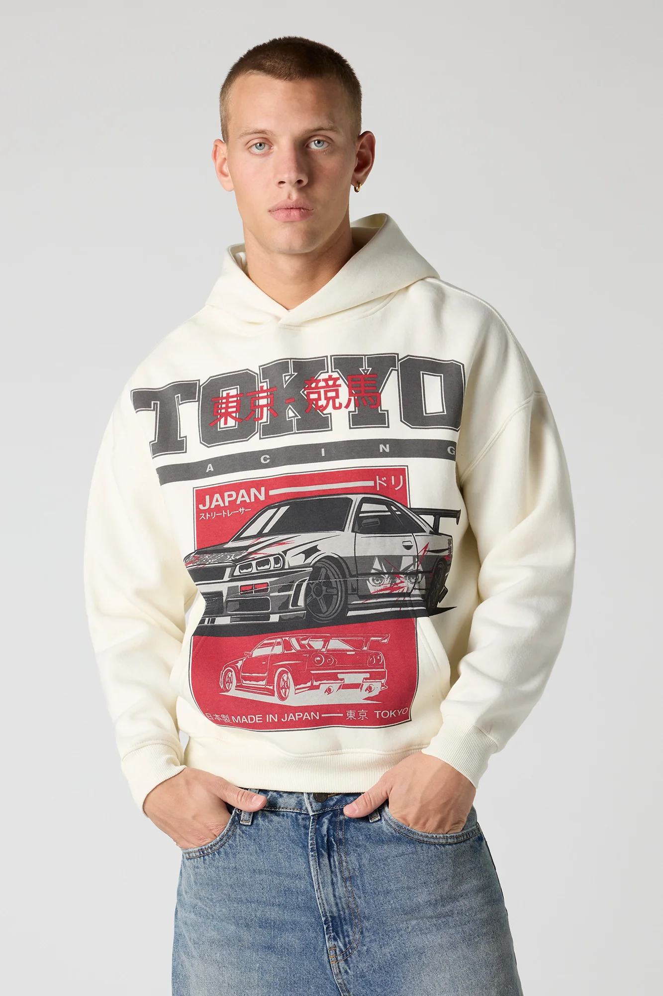 Graphic Boxy Fleece Hoodie - Image 9