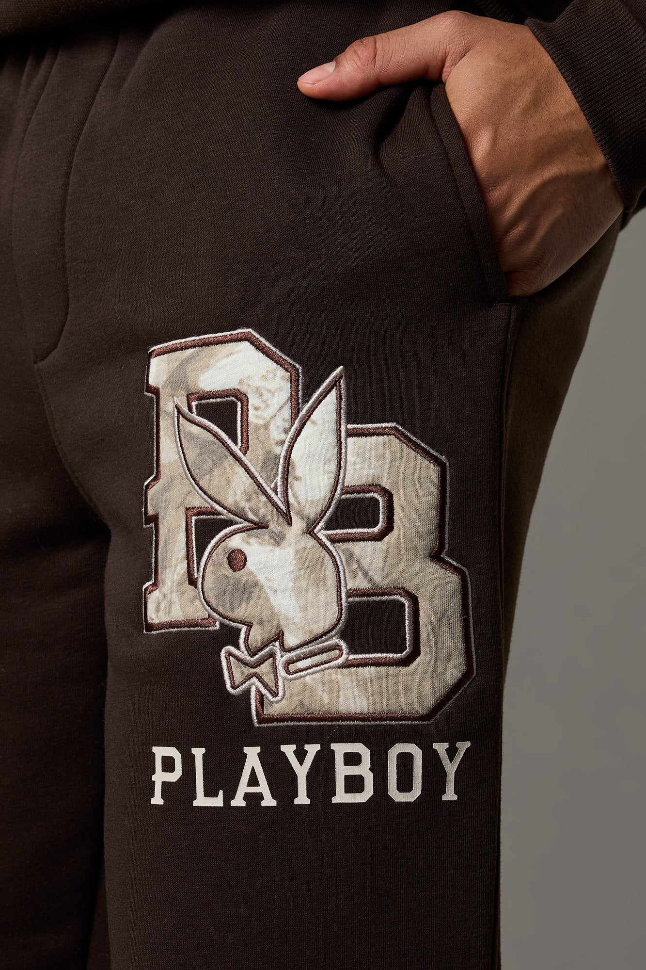 Chenille Embroidered Playboy Fleece Sweatpant - Image 4