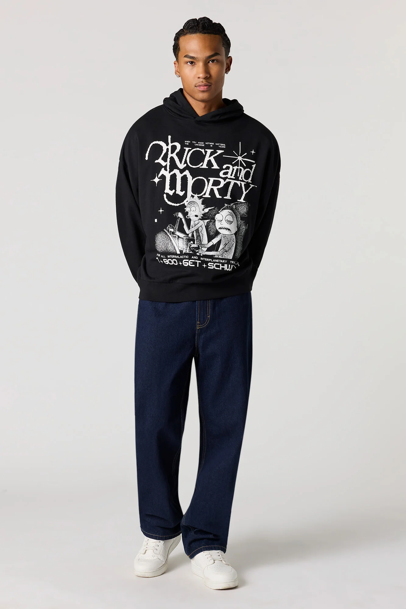 Rick & Morty Boxy Fleece Hoodie - Image 3