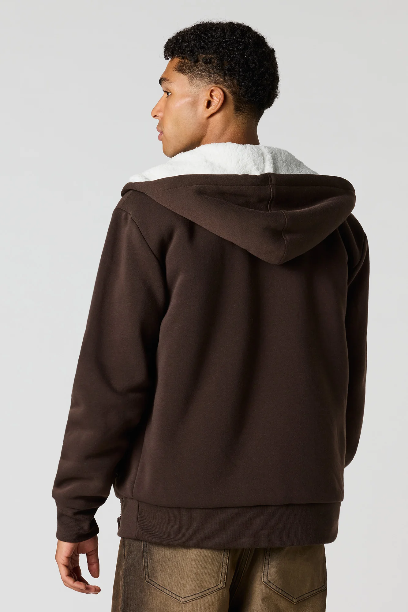 Sherpa-Lined Zip-Up Hoodie - Image 11
