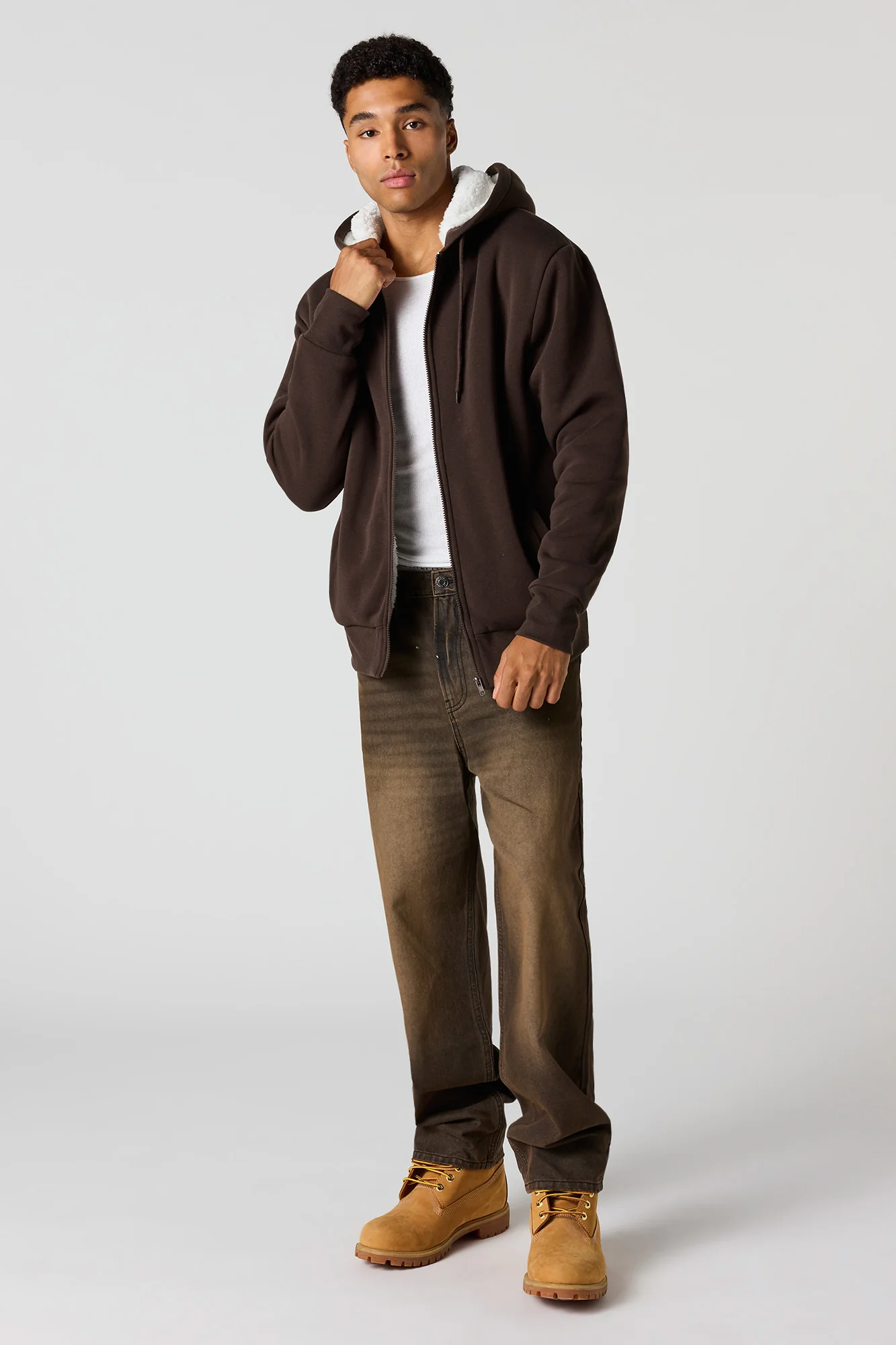 Sherpa-Lined Zip-Up Hoodie - Image 12