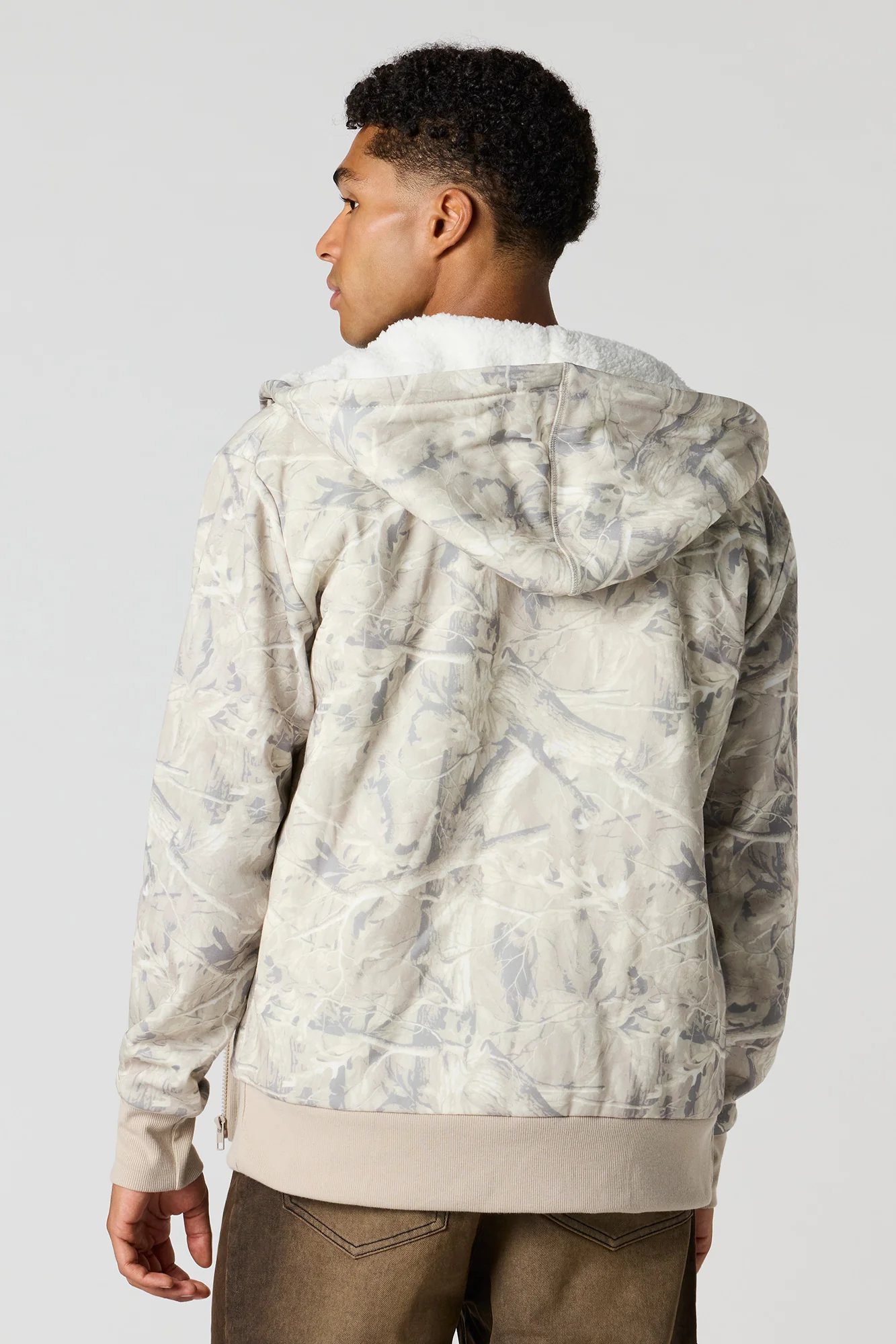 Sherpa-Lined Zip-Up Hoodie - Image 2