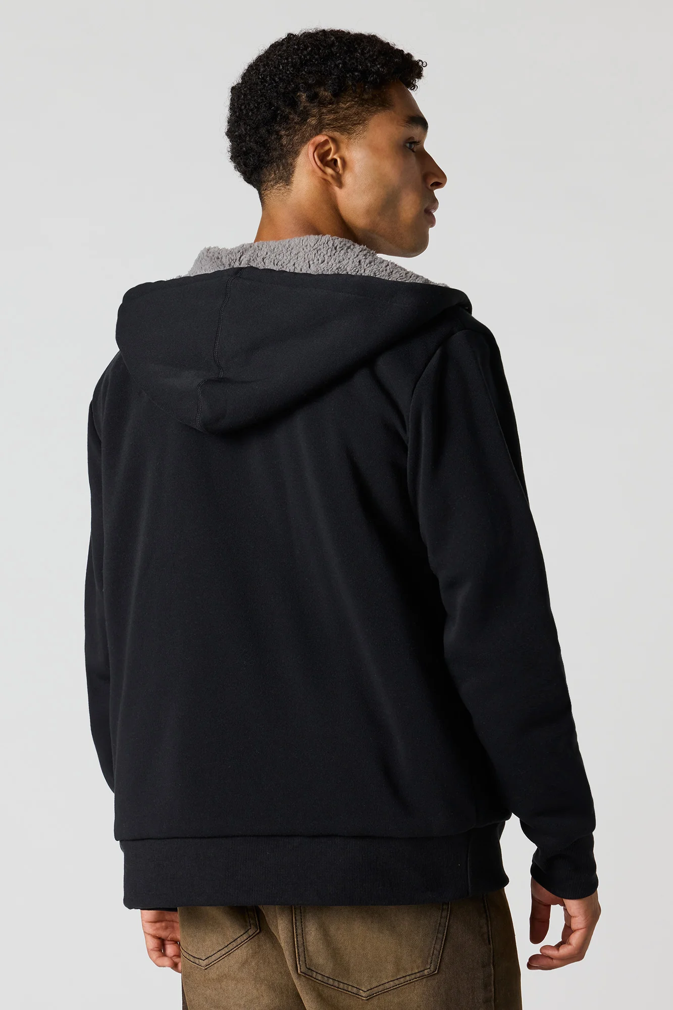 Sherpa-Lined Zip-Up Hoodie - Image 5