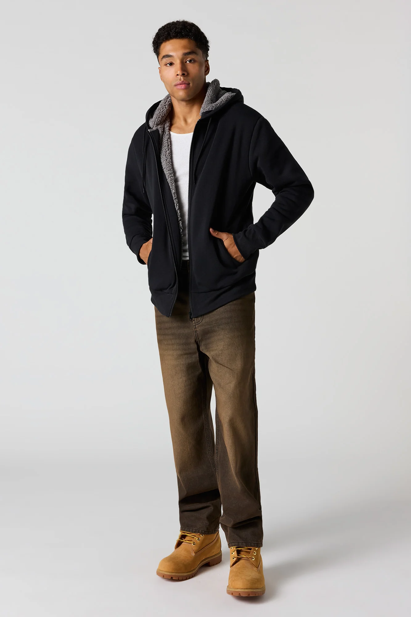 Sherpa-Lined Zip-Up Hoodie - Image 6