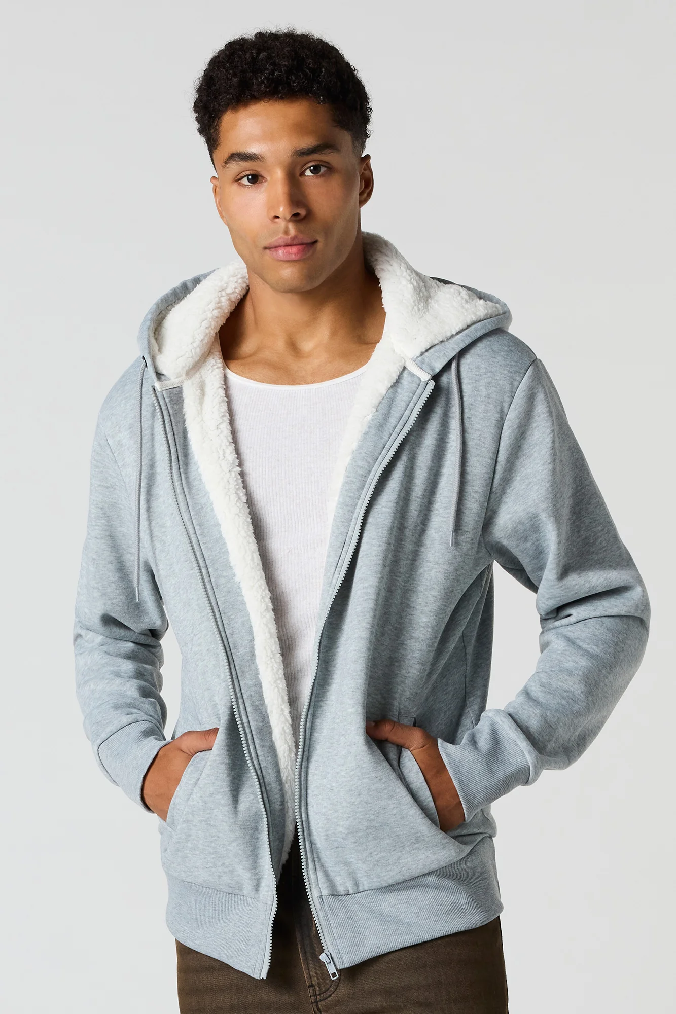 Sherpa-Lined Zip-Up Hoodie - Image 7