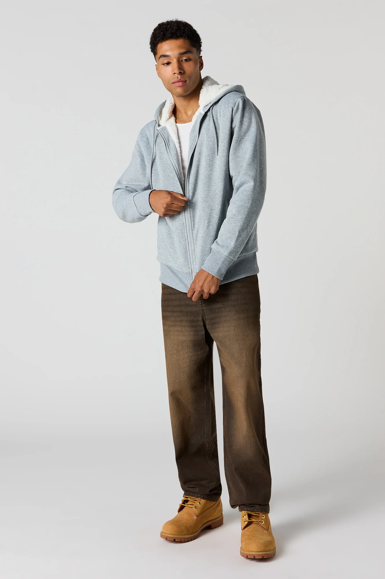 Sherpa-Lined Zip-Up Hoodie - Image 9