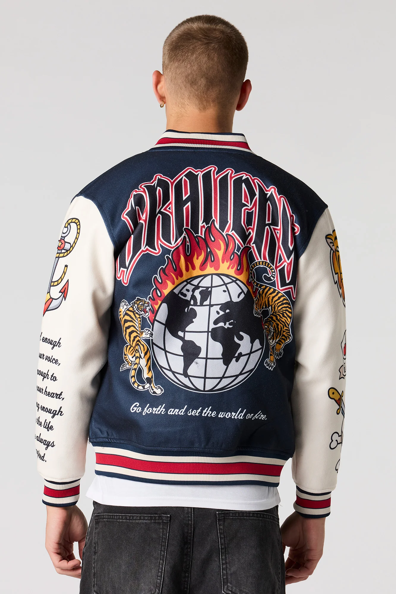 Chenille Embroidered Varsity Jacket - Image 11