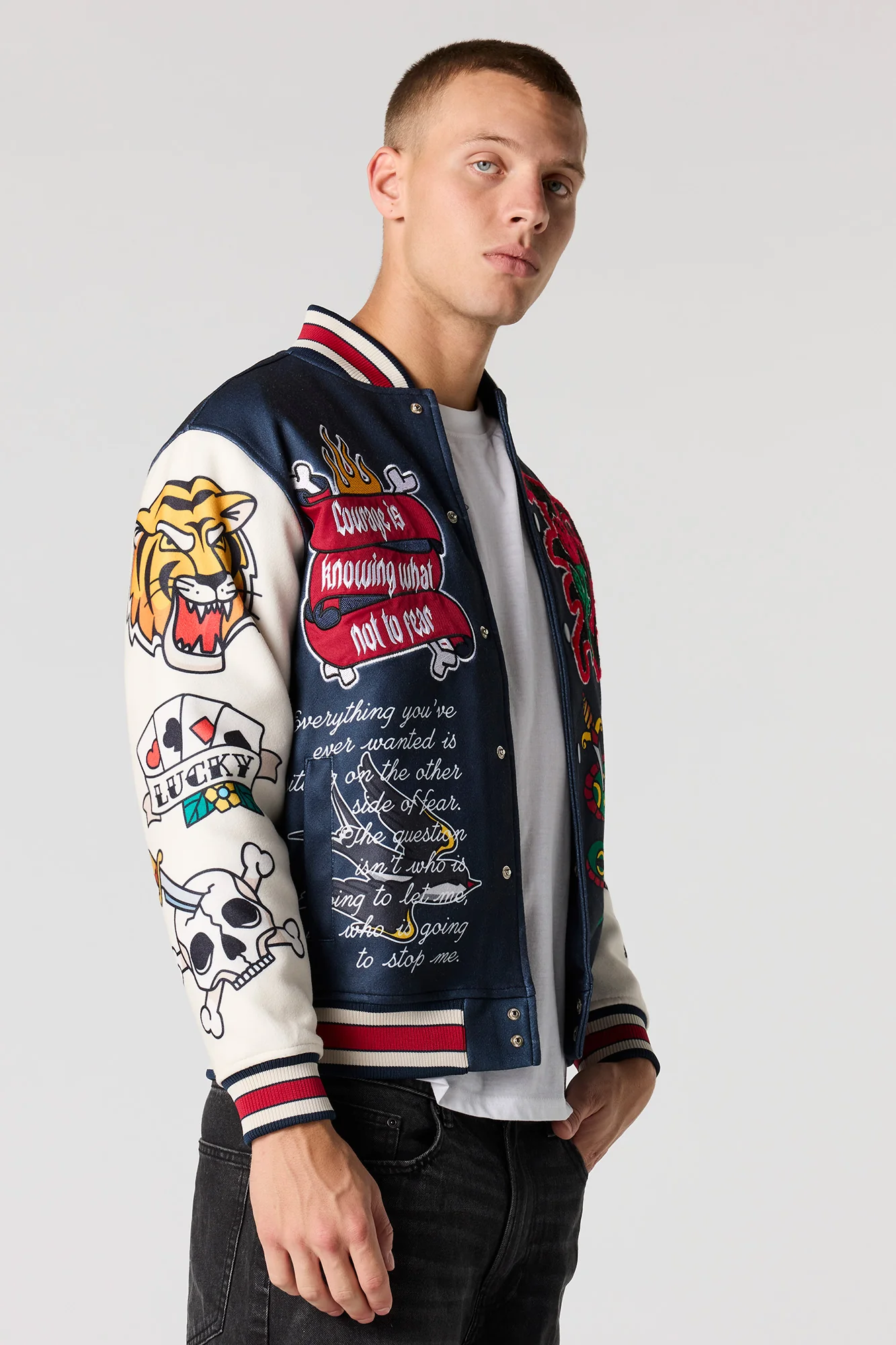 Chenille Embroidered Varsity Jacket - Image 12