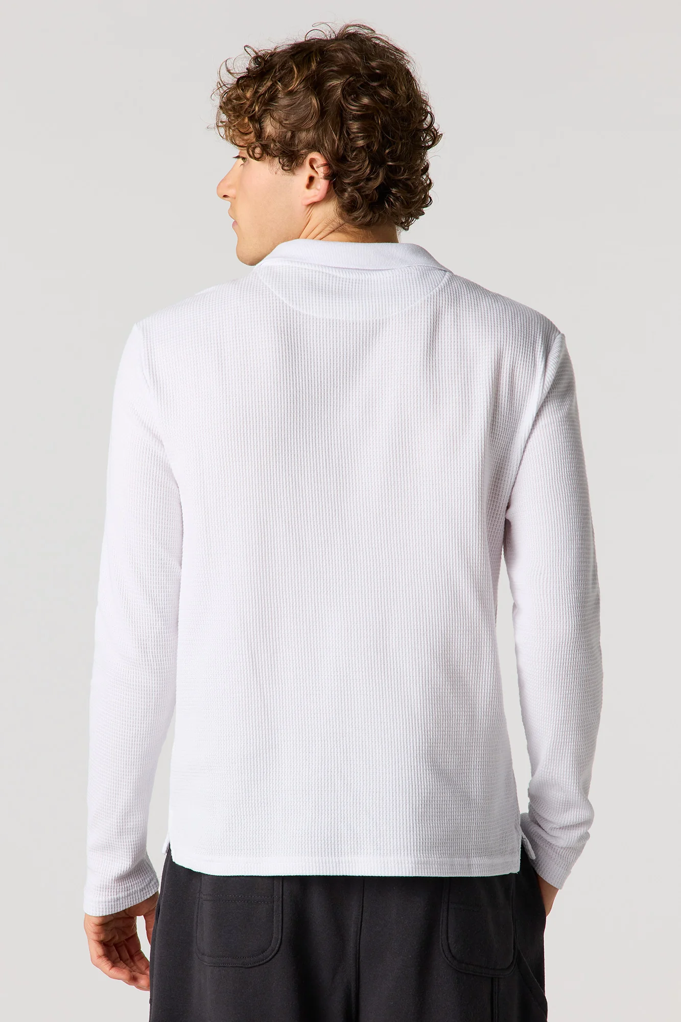 Waffle Knit Polo Top - Image 11
