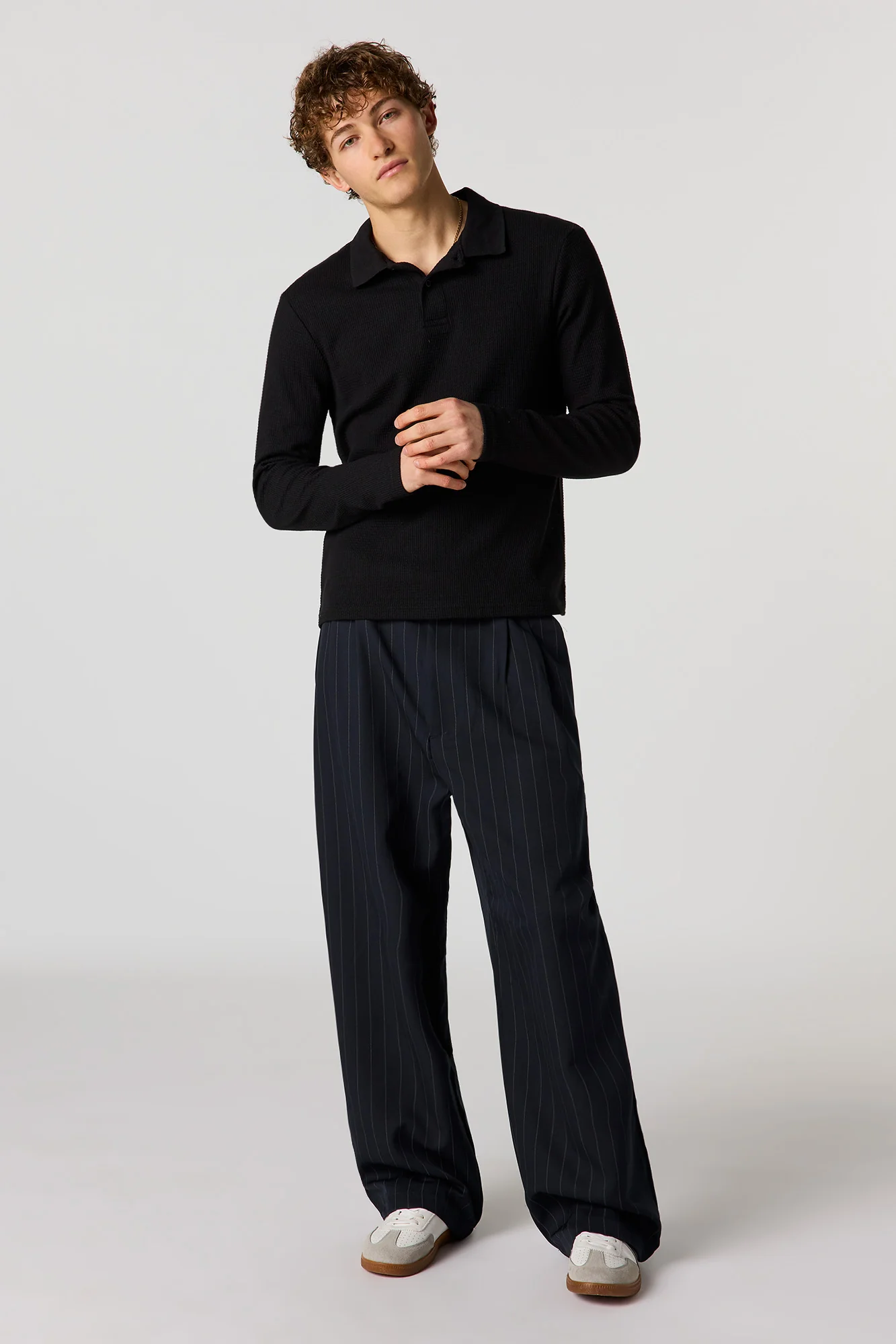 Waffle Knit Polo Top - Image 6