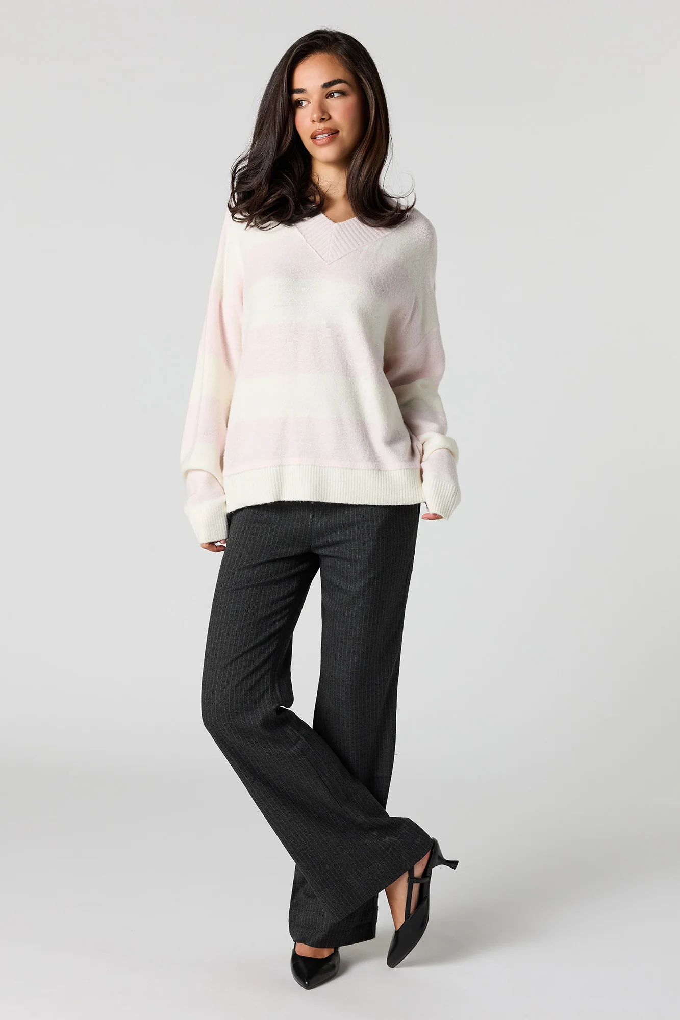 Mossy Knit V-Neck Sweater - Image 10