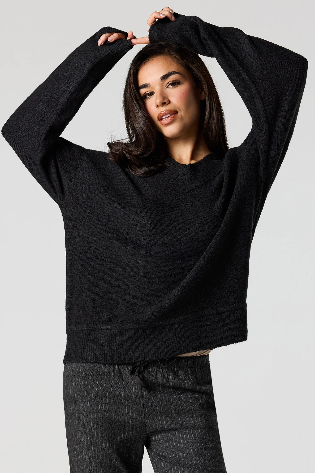 Mossy Knit V-Neck Sweater - Image 12