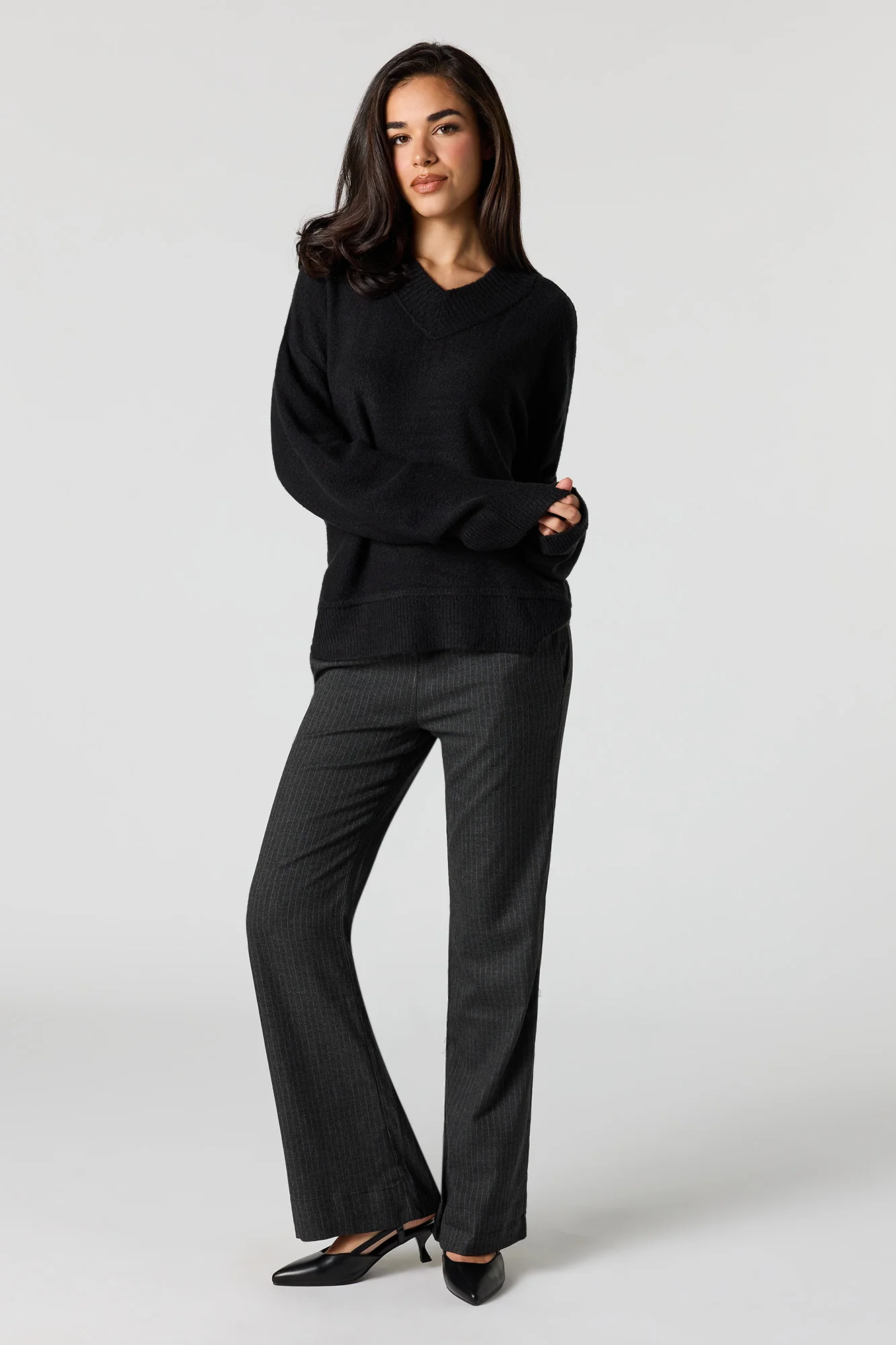 Mossy Knit V-Neck Sweater - Image 14