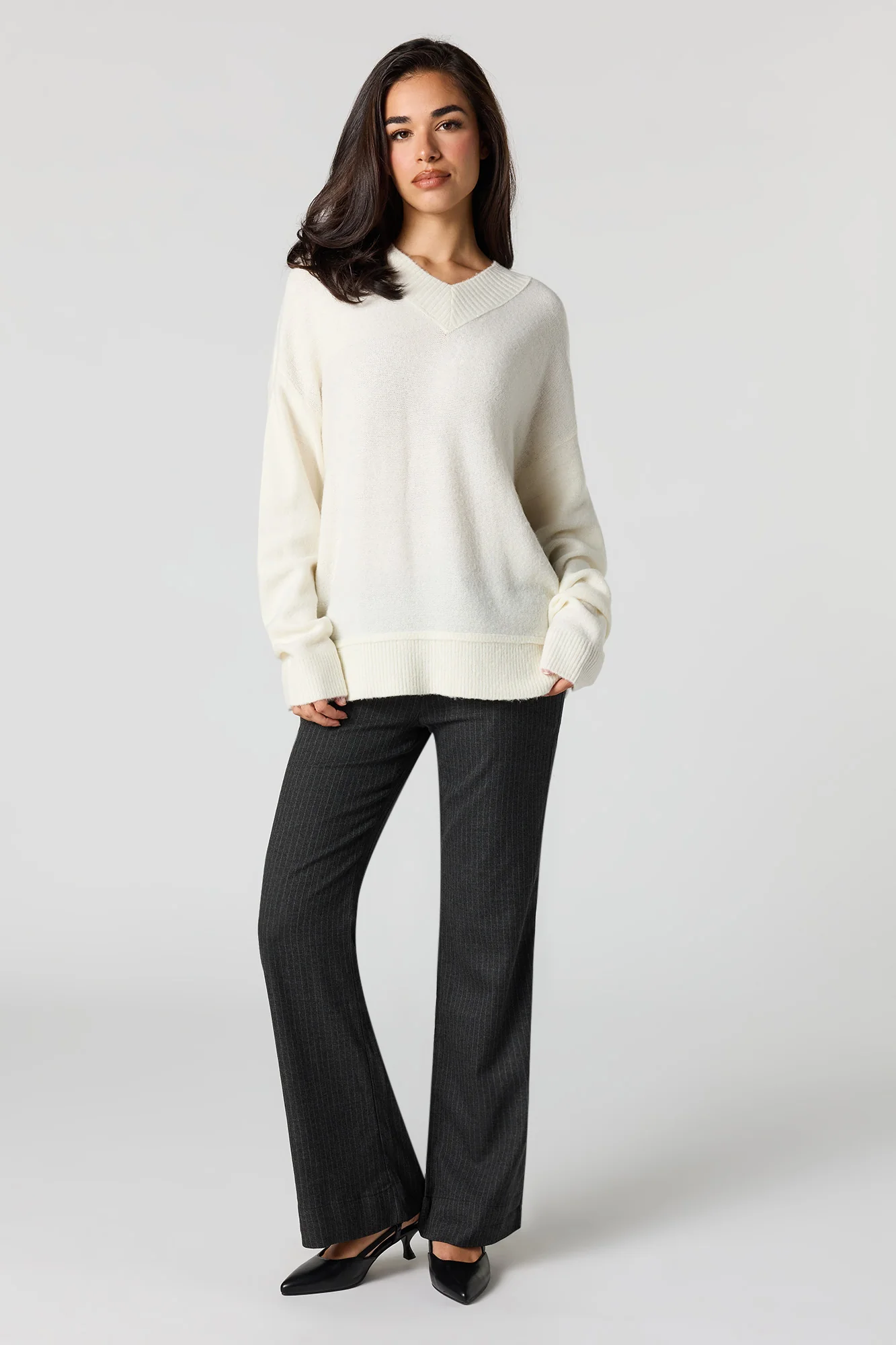 Mossy Knit V-Neck Sweater - Image 17