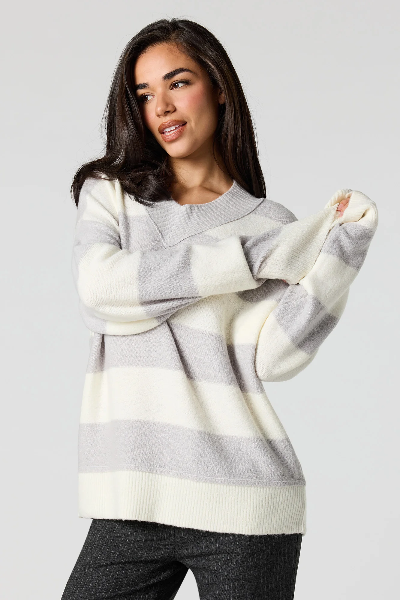 Mossy Knit V-Neck Sweater - Image 6