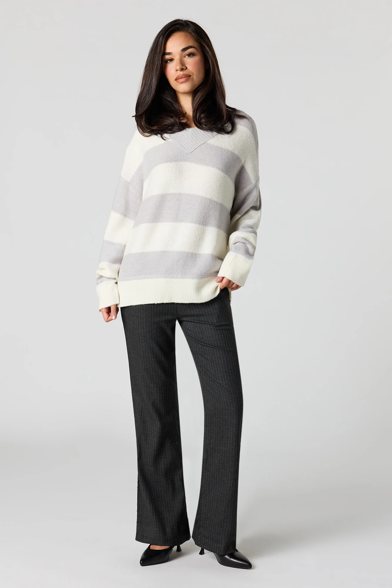 Mossy Knit V-Neck Sweater - Image 7