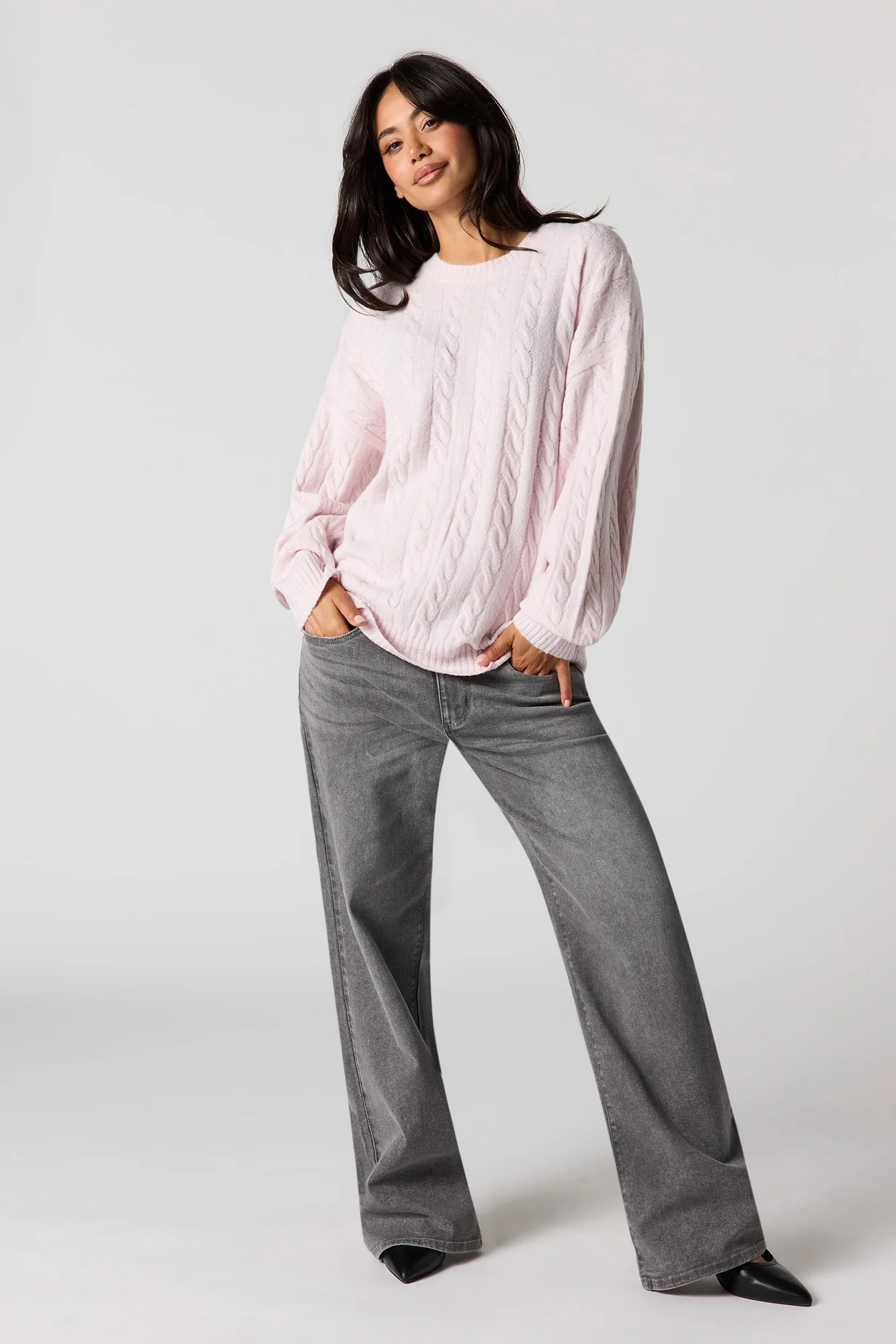 Mossy Cable Knit Sweater - Image 25