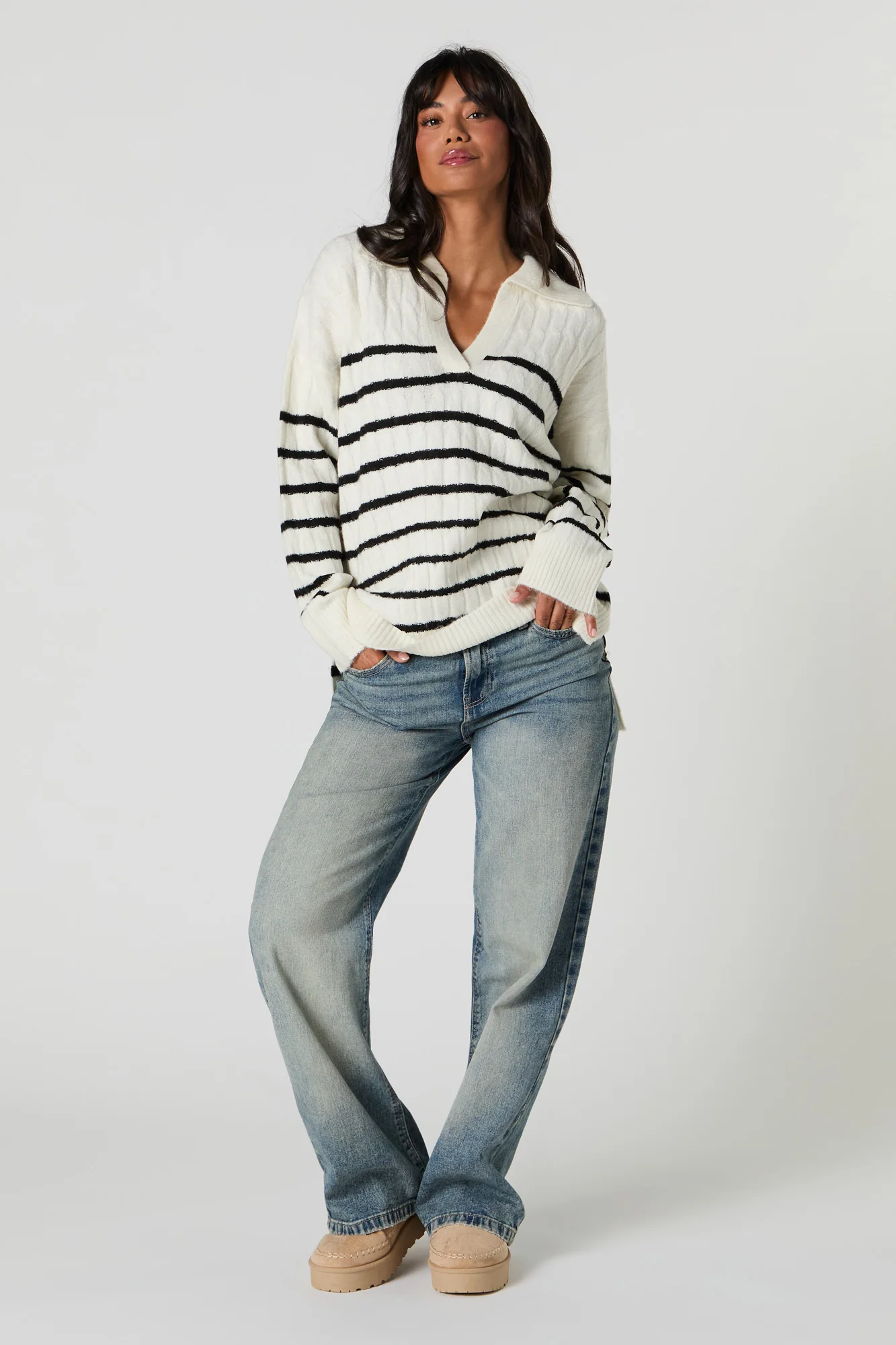 Mossy Cable Knit Sweater - Image 3