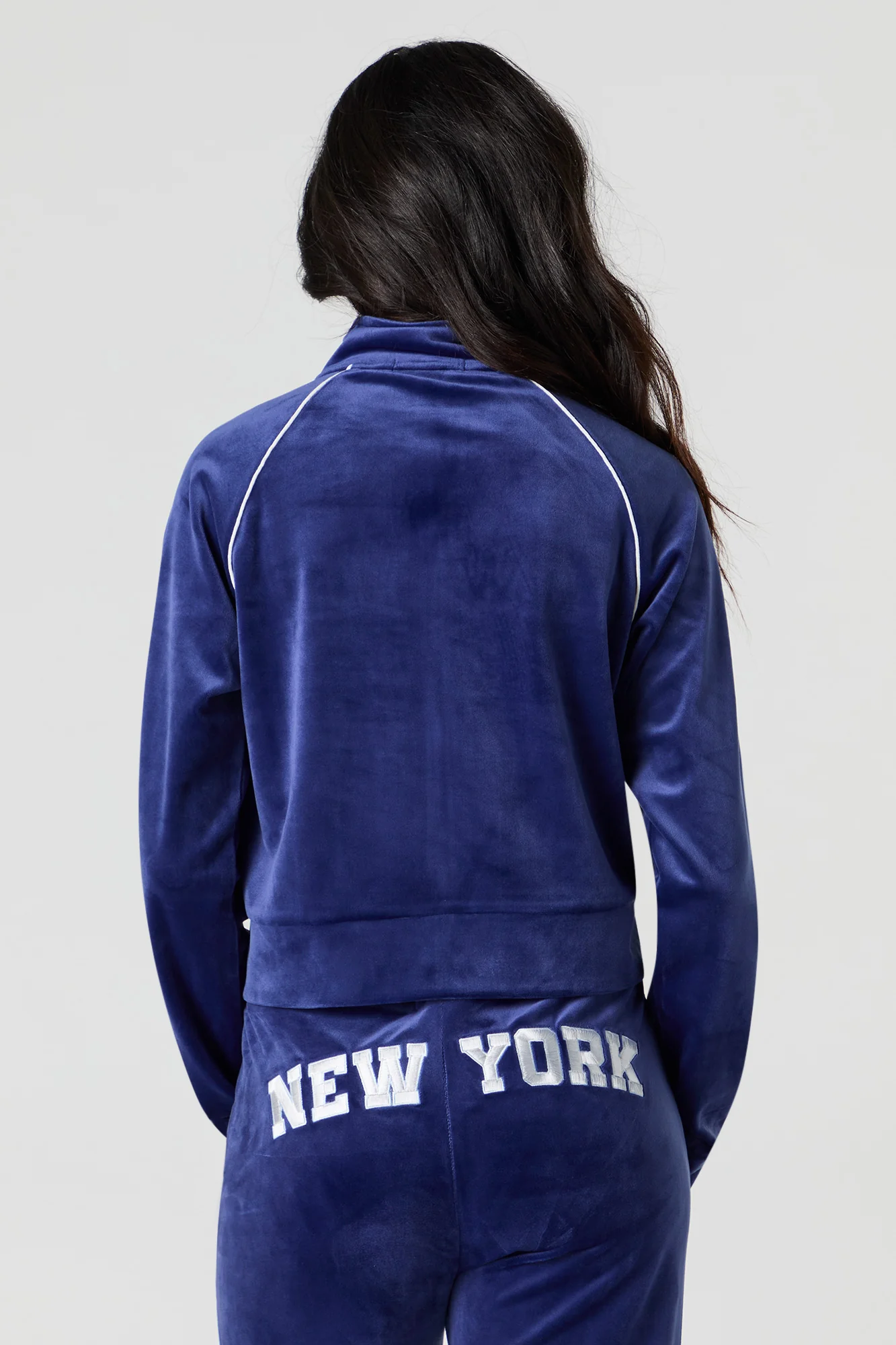 Embroidered Velour Zip-Up Sweater - Image 9
