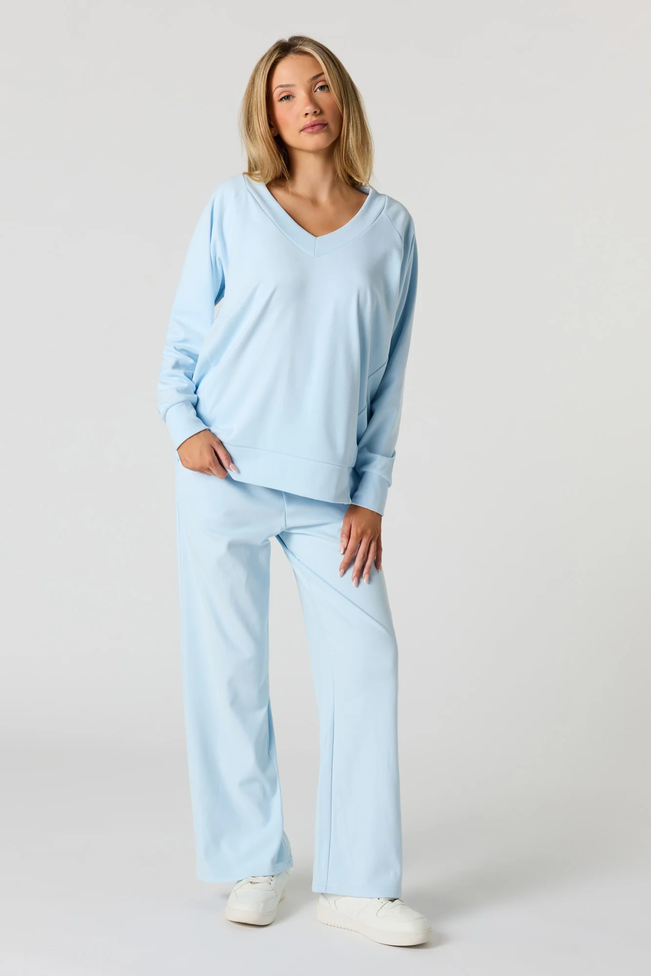 V-Neck Fleece Sweatshirt - Image 15